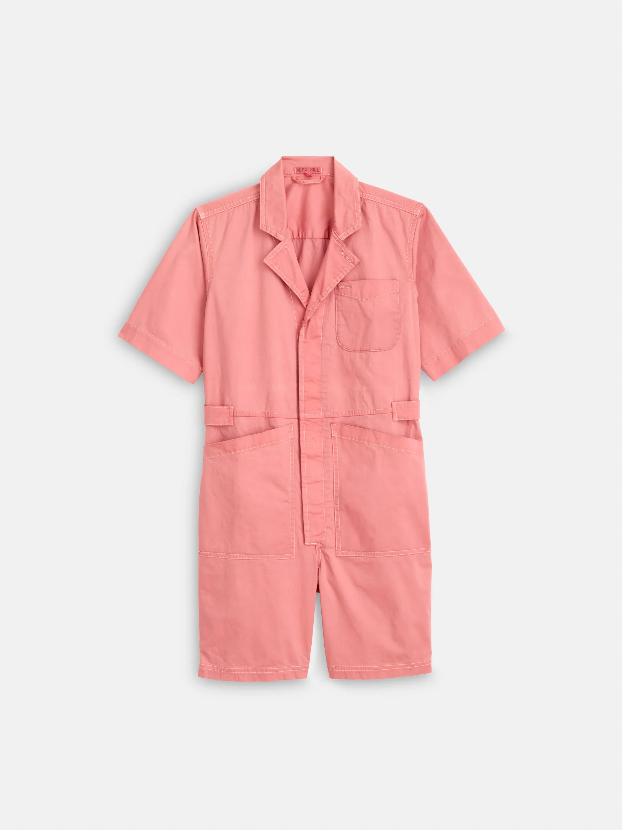 Botanical Dyed Standard Short Jumpsuit in Cotton Twill sold by Alex Mill