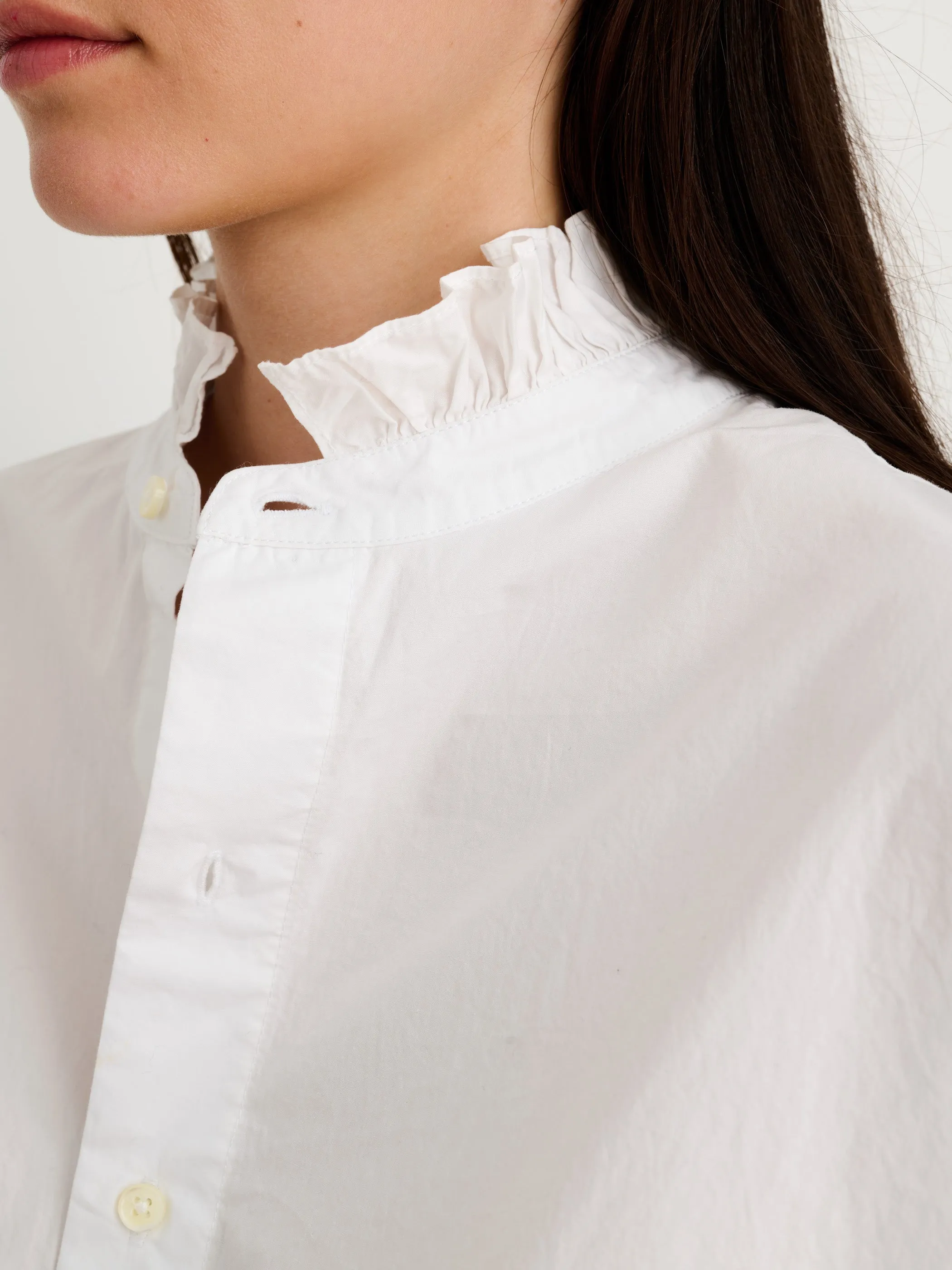 Easy Ruffle Shirt in Cotton Poplin sold by Alex Mill product image thumbnail 4