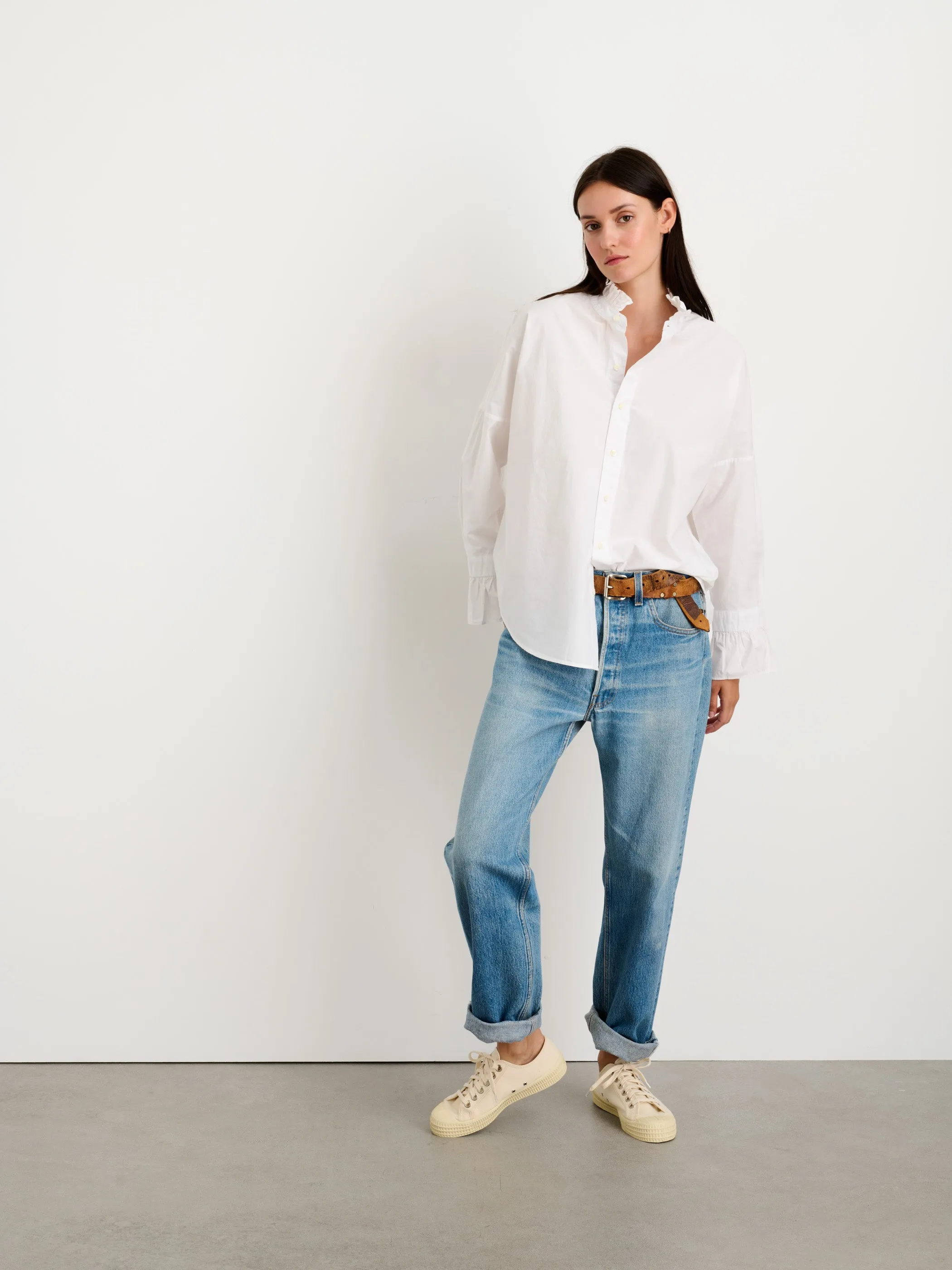 Easy Ruffle Shirt in Cotton Poplin sold by Alex Mill product image thumbnail 3