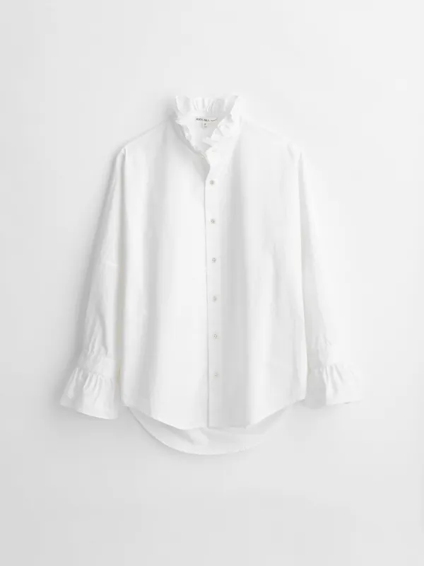 Easy Ruffle Shirt in Cotton Poplin sold by Alex Mill