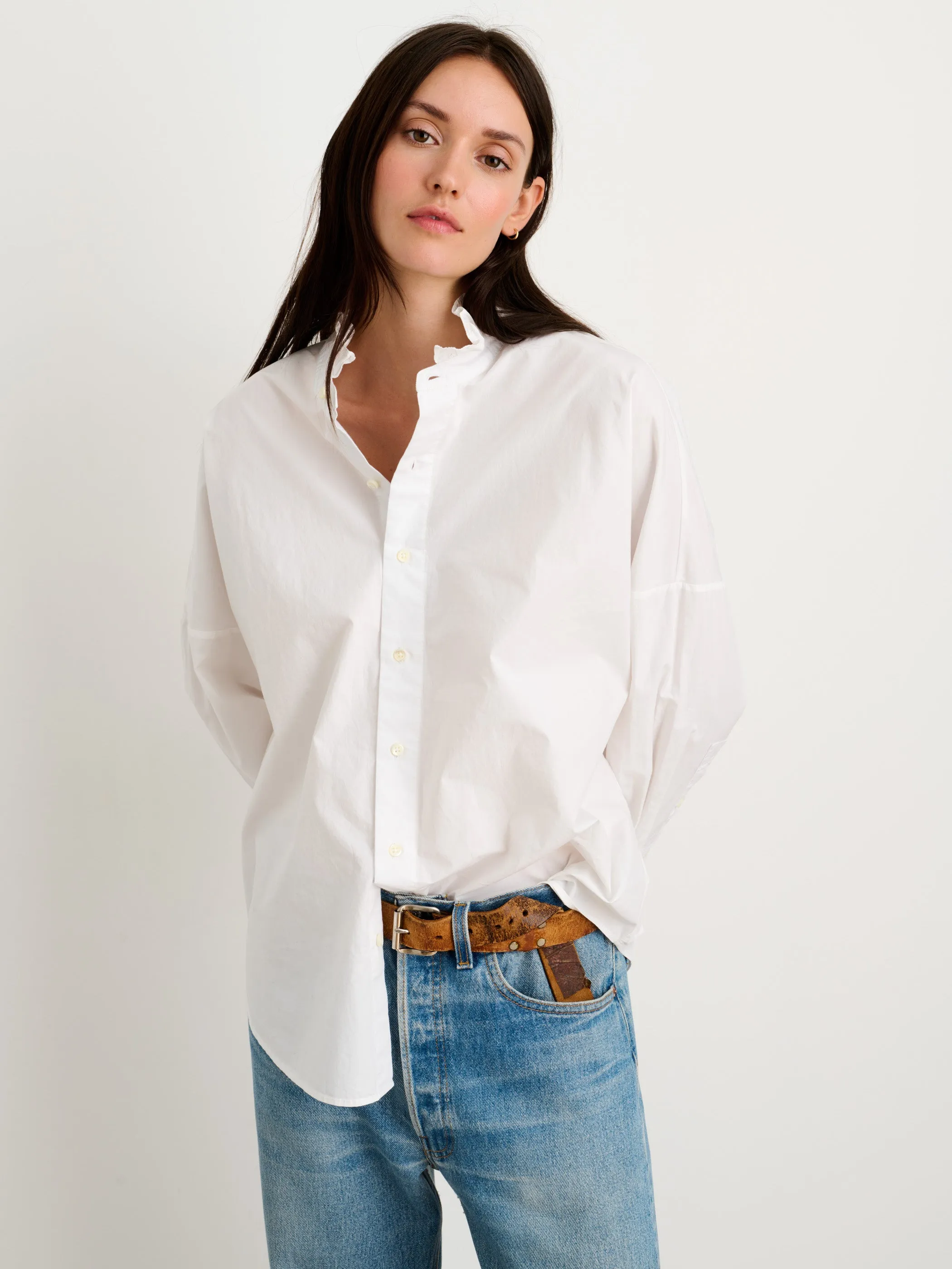 Easy Ruffle Shirt in Cotton Poplin sold by Alex Mill product image thumbnail 2