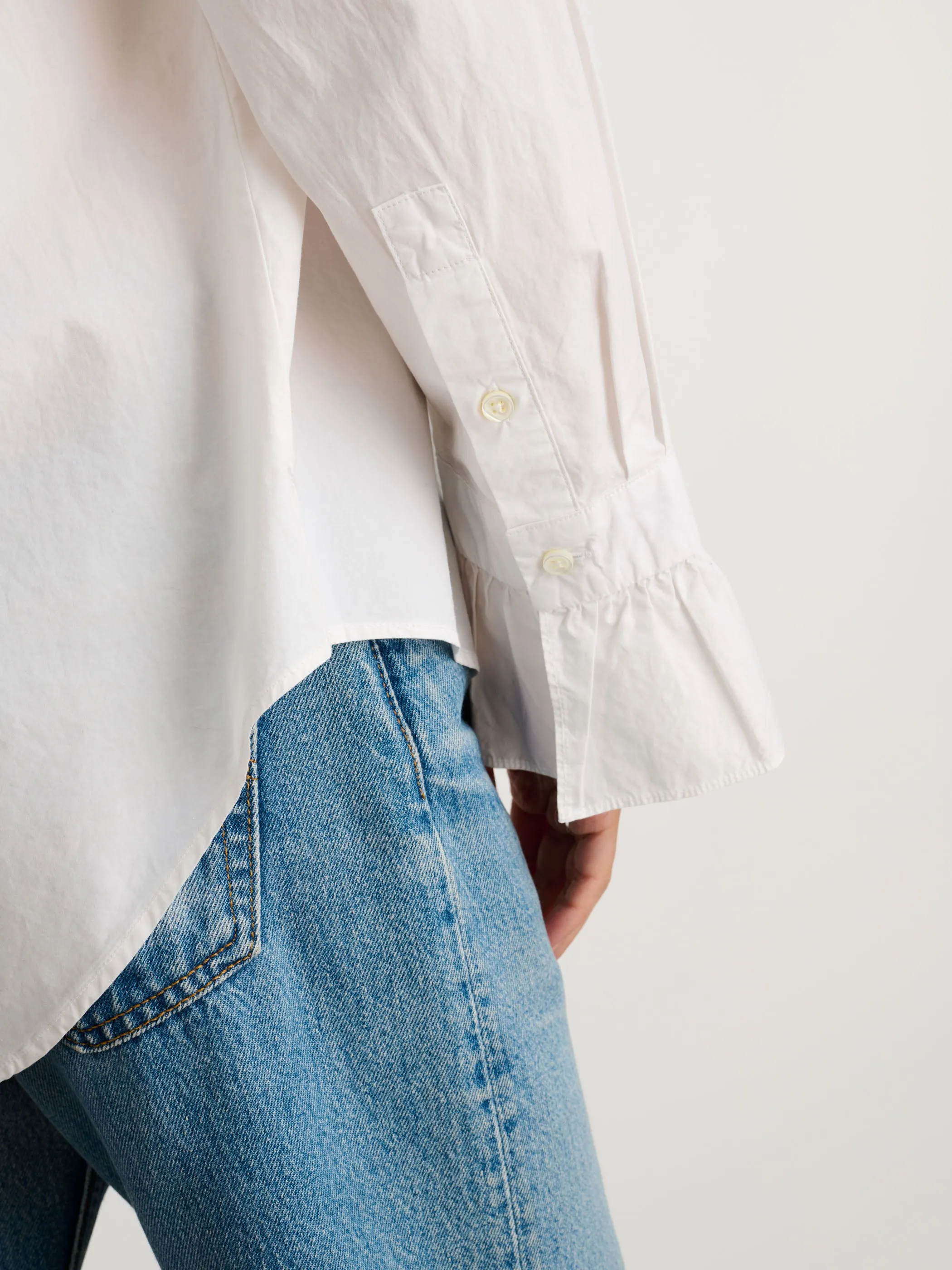 Easy Ruffle Shirt in Cotton Poplin sold by Alex Mill product image thumbnail 5