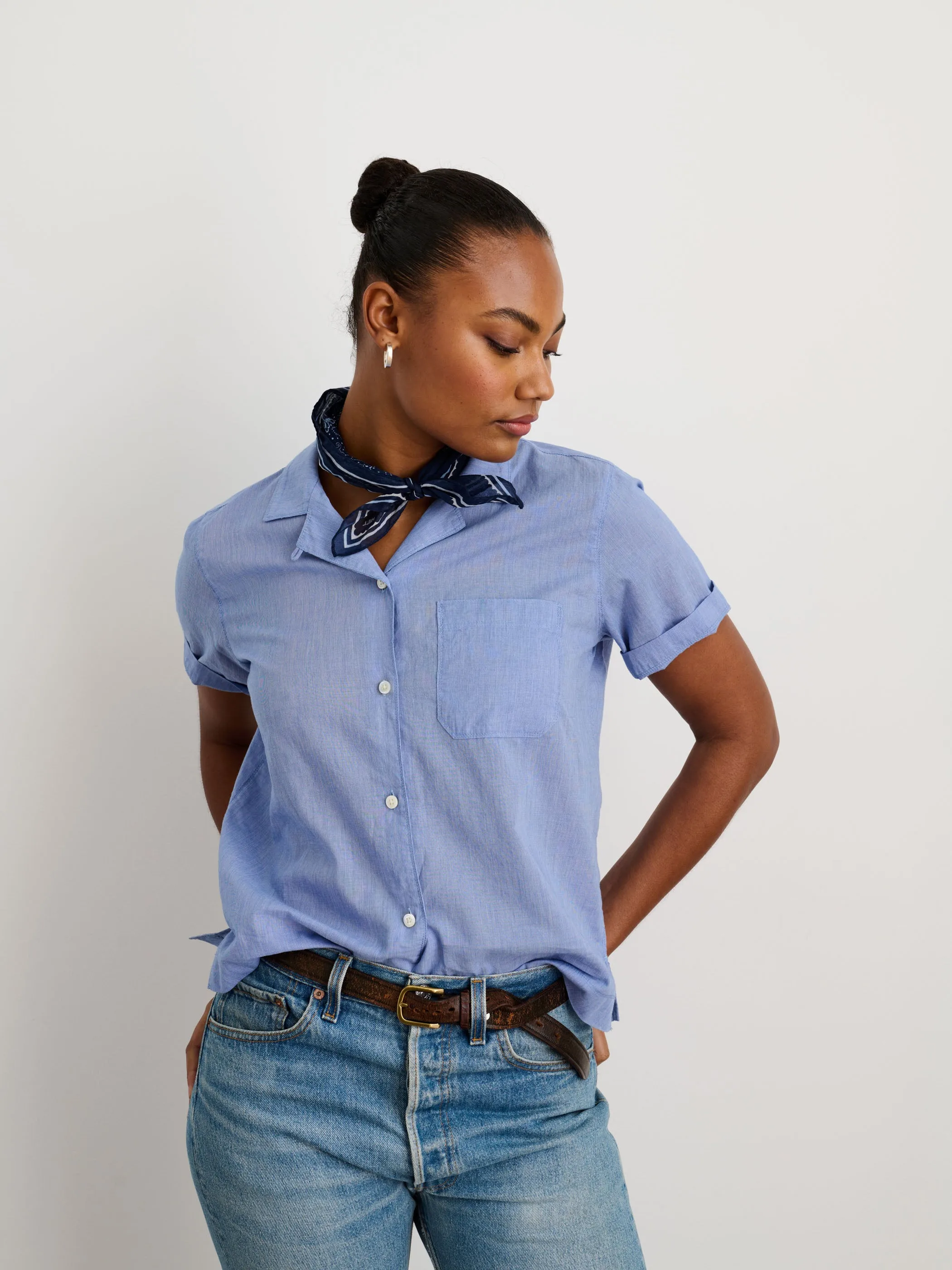 Maddie Camp Shirt in Cotton Voile sold by Alex Mill product image thumbnail 3