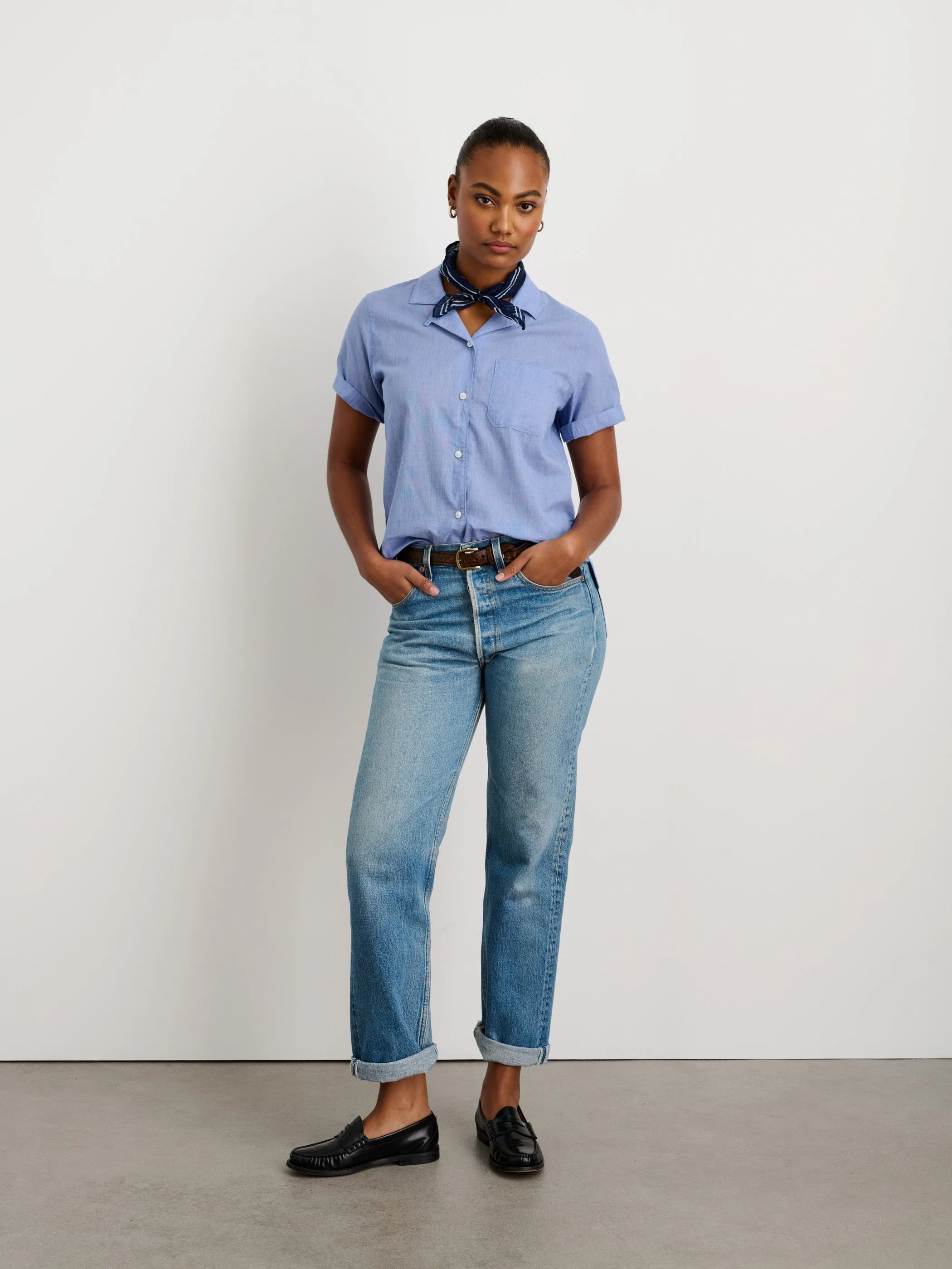 Maddie Camp Shirt in Cotton Voile sold by Alex Mill product image thumbnail 2