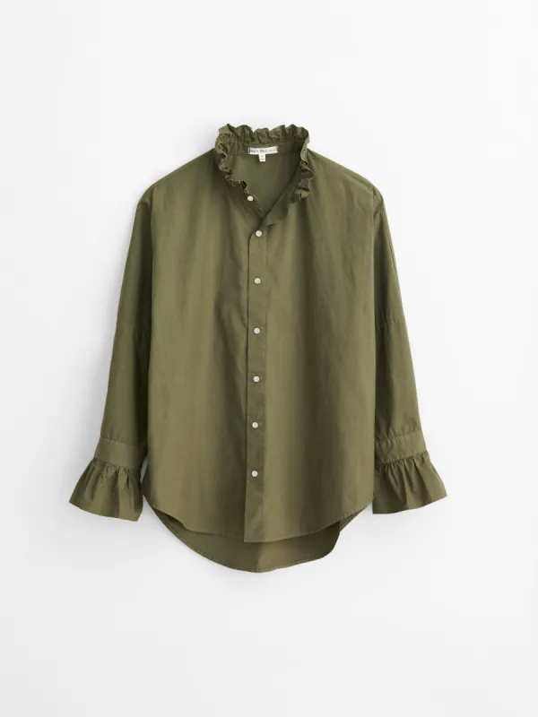 Easy Ruffle Shirt in Cotton Poplin sold by Alex Mill