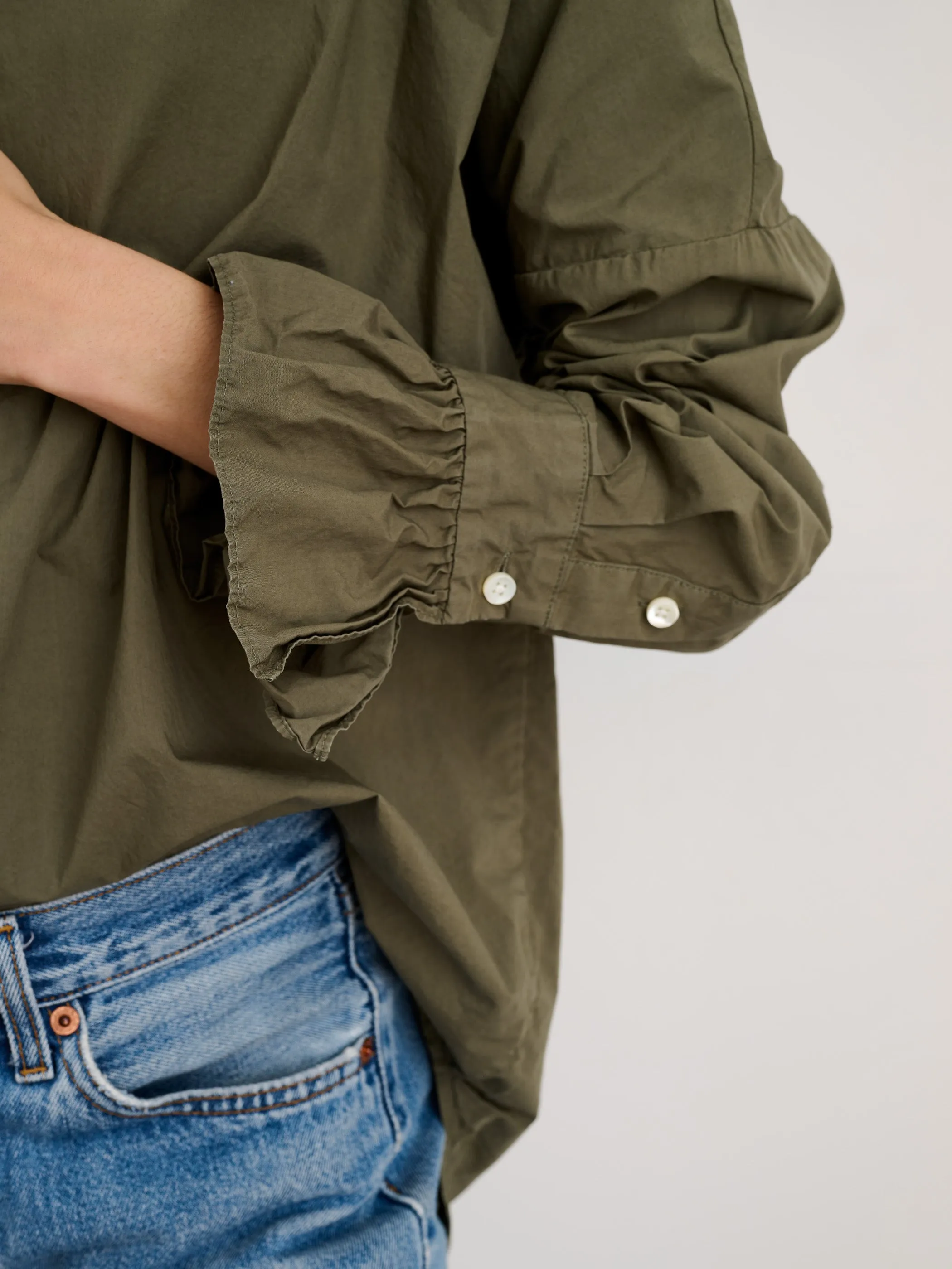 Easy Ruffle Shirt in Cotton Poplin sold by Alex Mill product image thumbnail 5