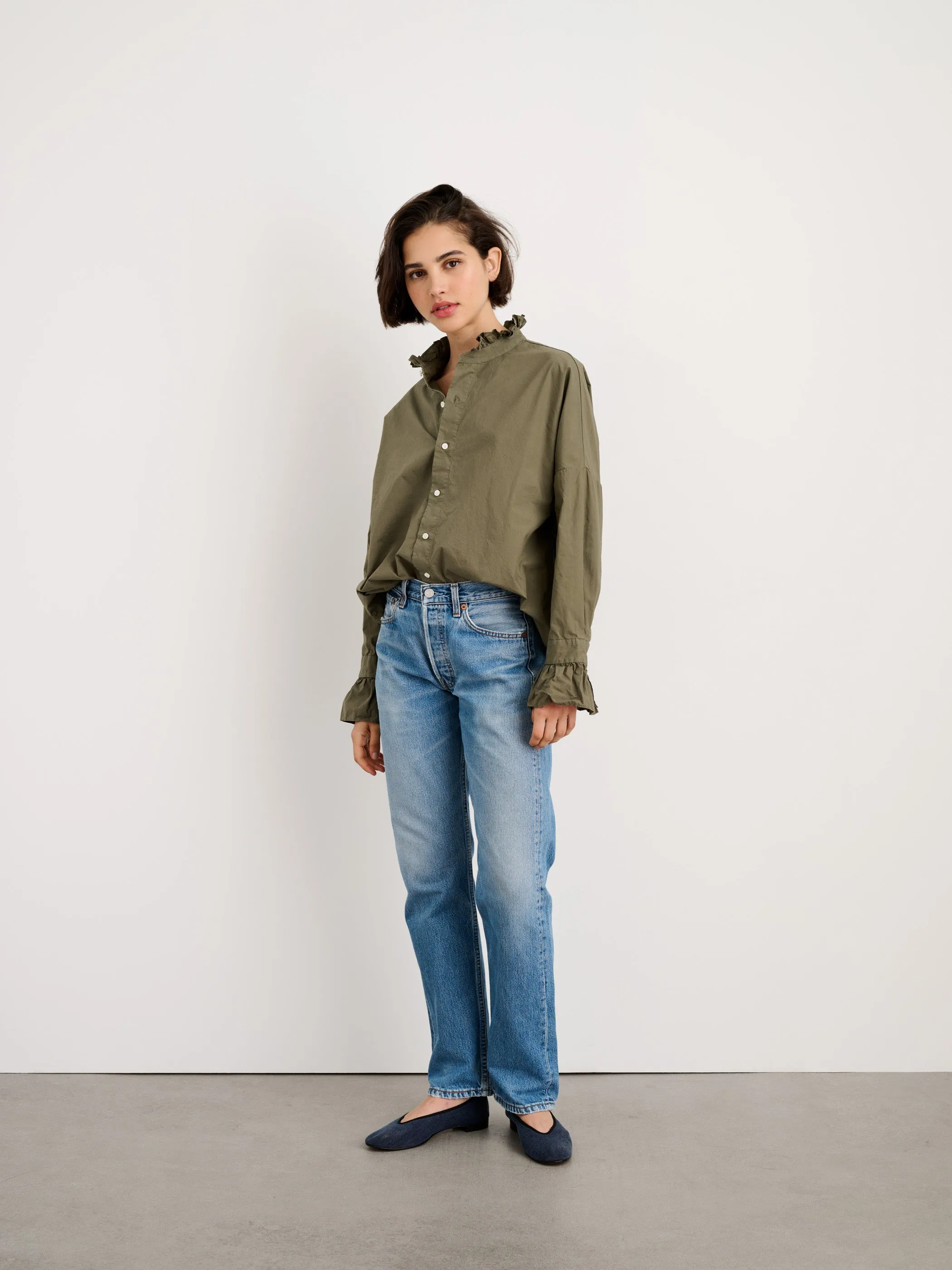 Easy Ruffle Shirt in Cotton Poplin sold by Alex Mill product image thumbnail 2