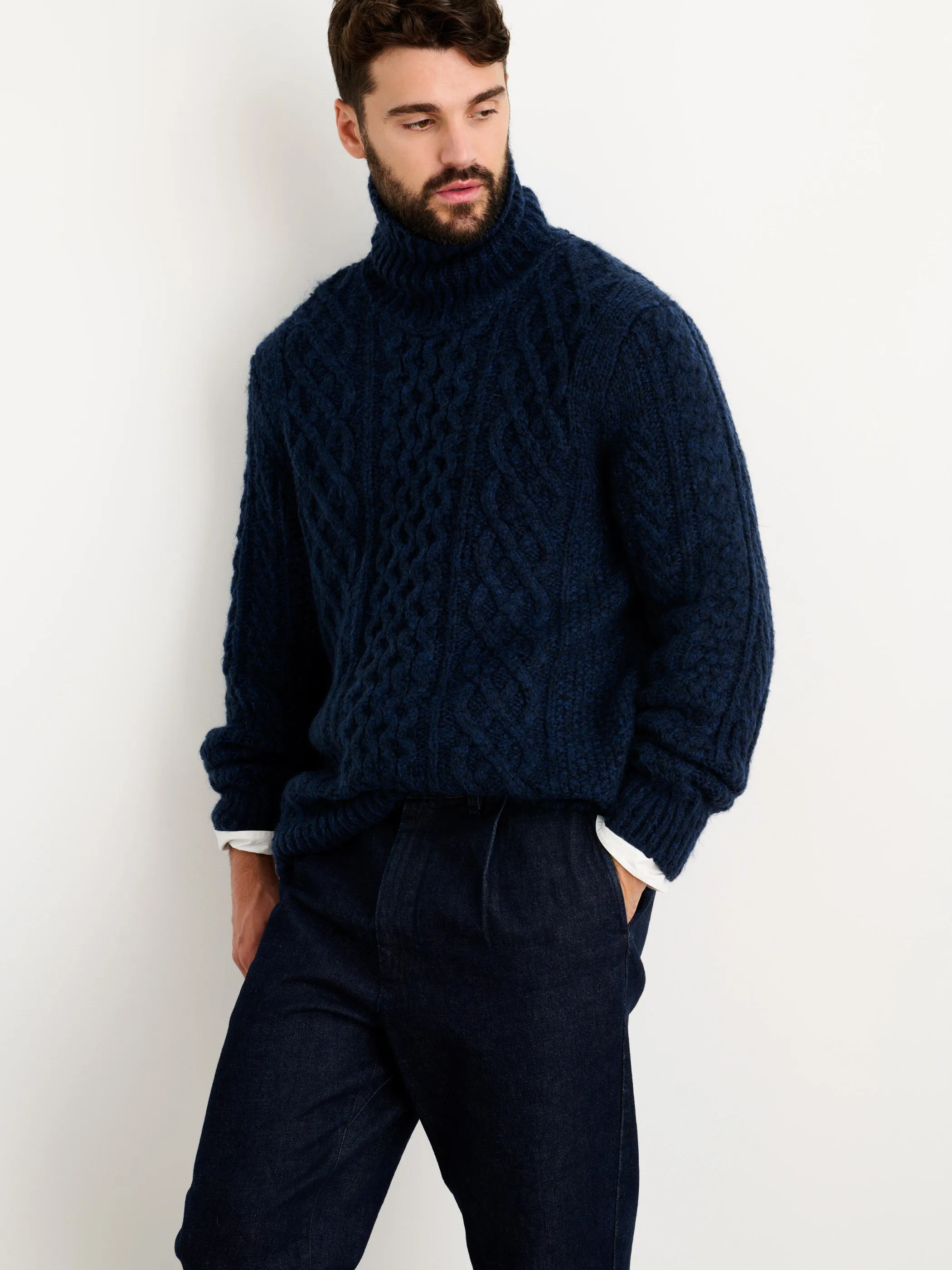 Fisherman Cable Turtleneck Sweater sold by Alex Mill product image thumbnail 3