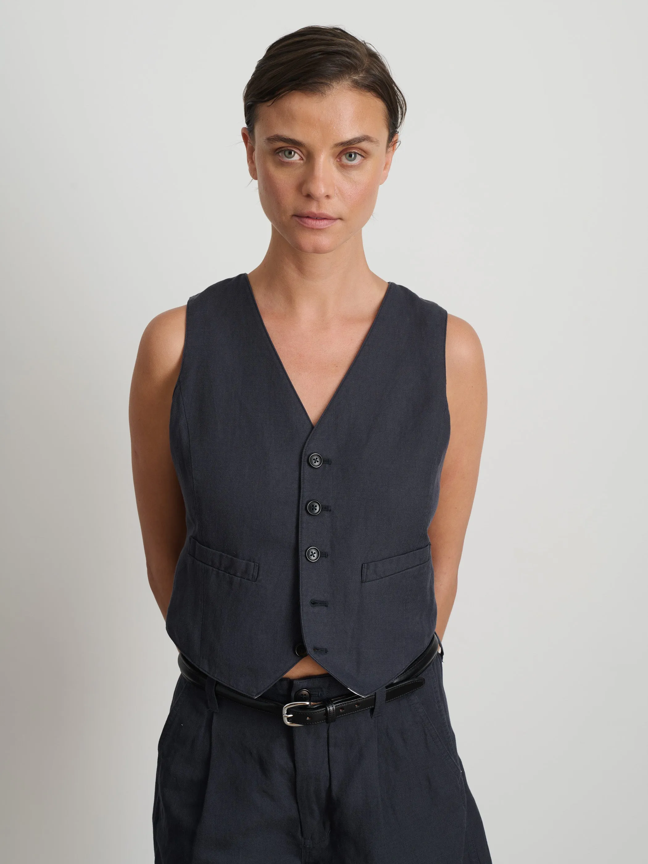 Madeline Vest In Twill sold by Alex Mill product image thumbnail 4