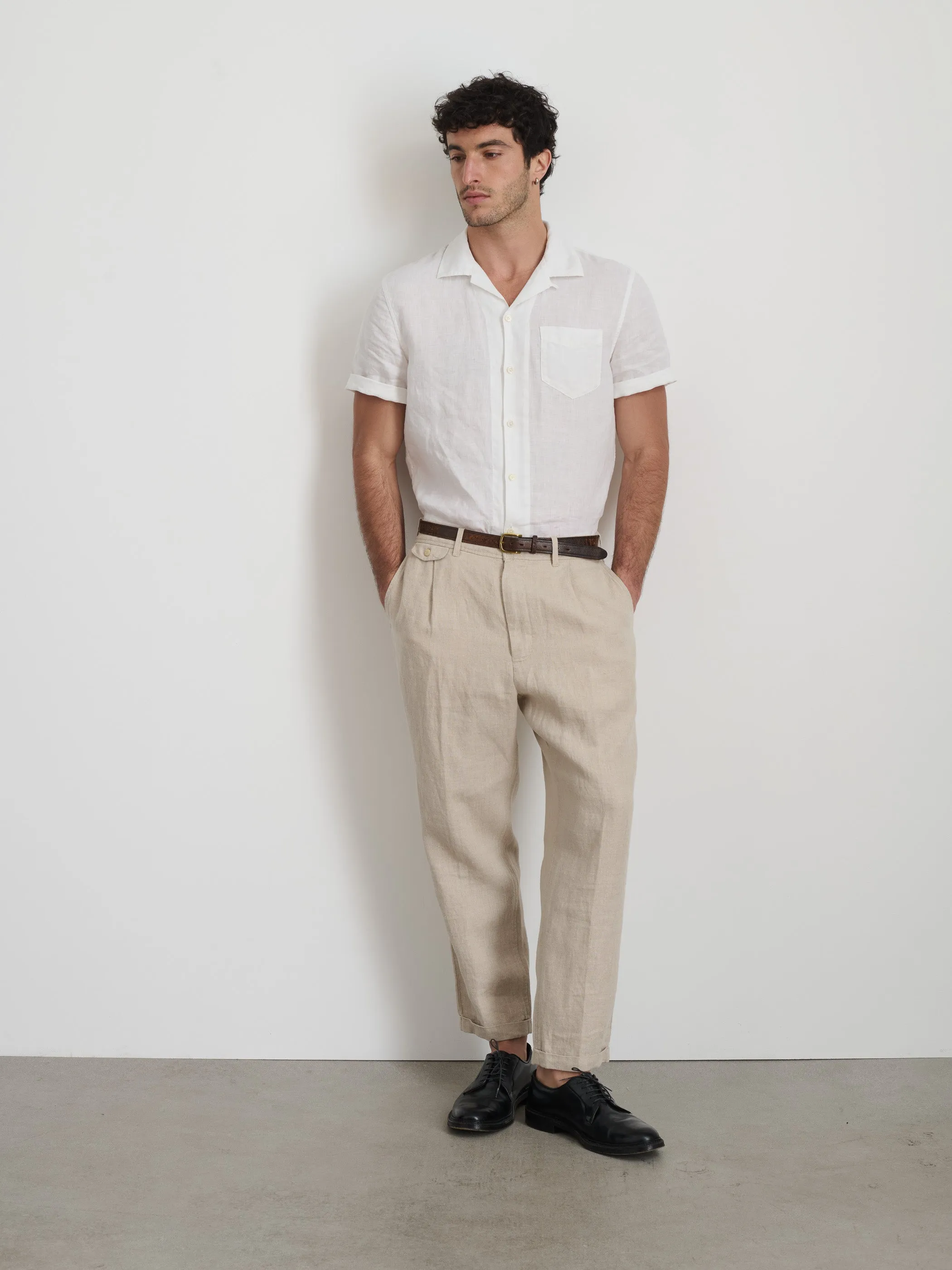 Standard Pleated Pant in Flax Linen sold by Alex Mill product image thumbnail 2