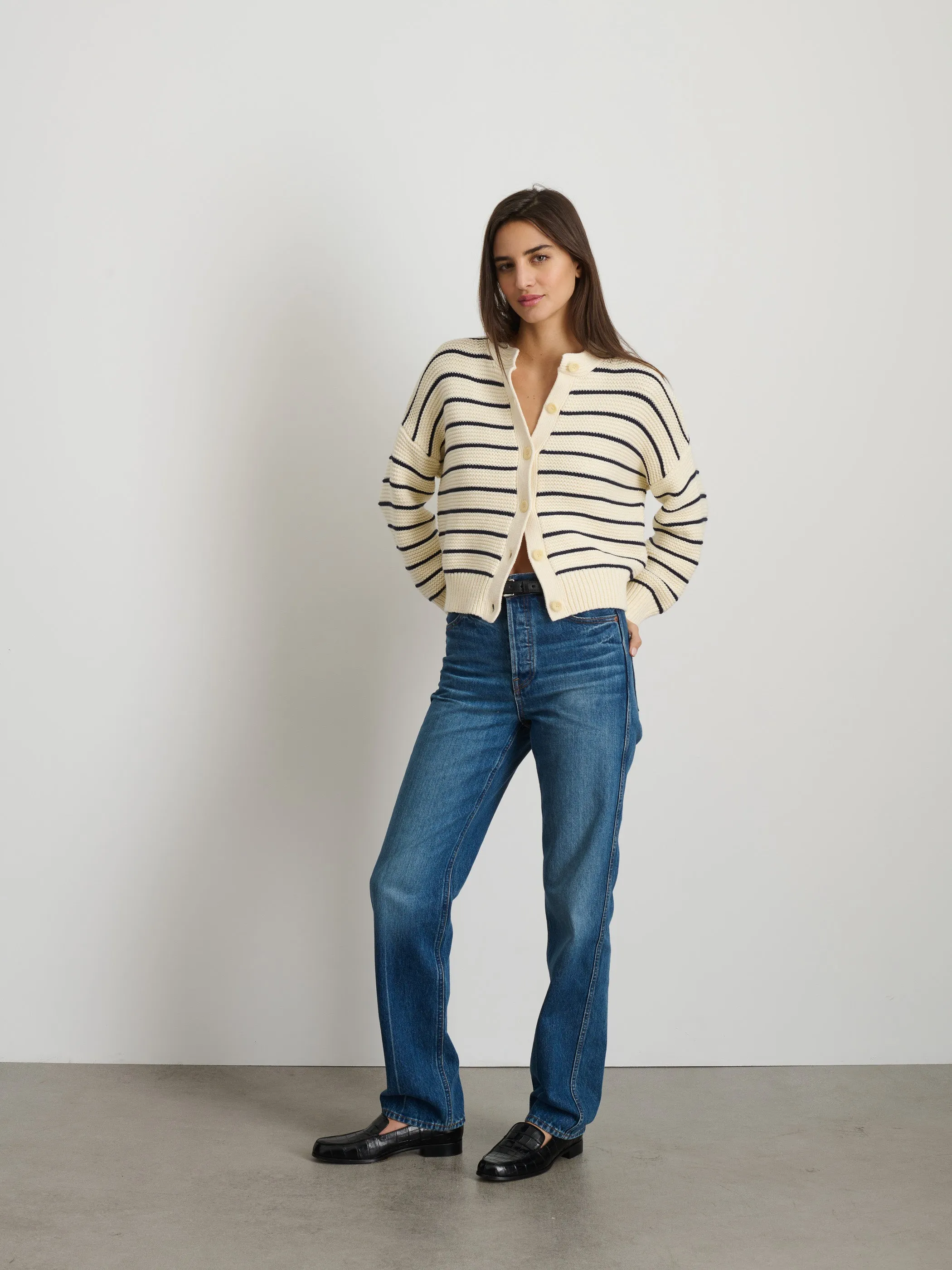 Nico Striped Cardigan in Cotton sold by Alex Mill product image thumbnail 2
