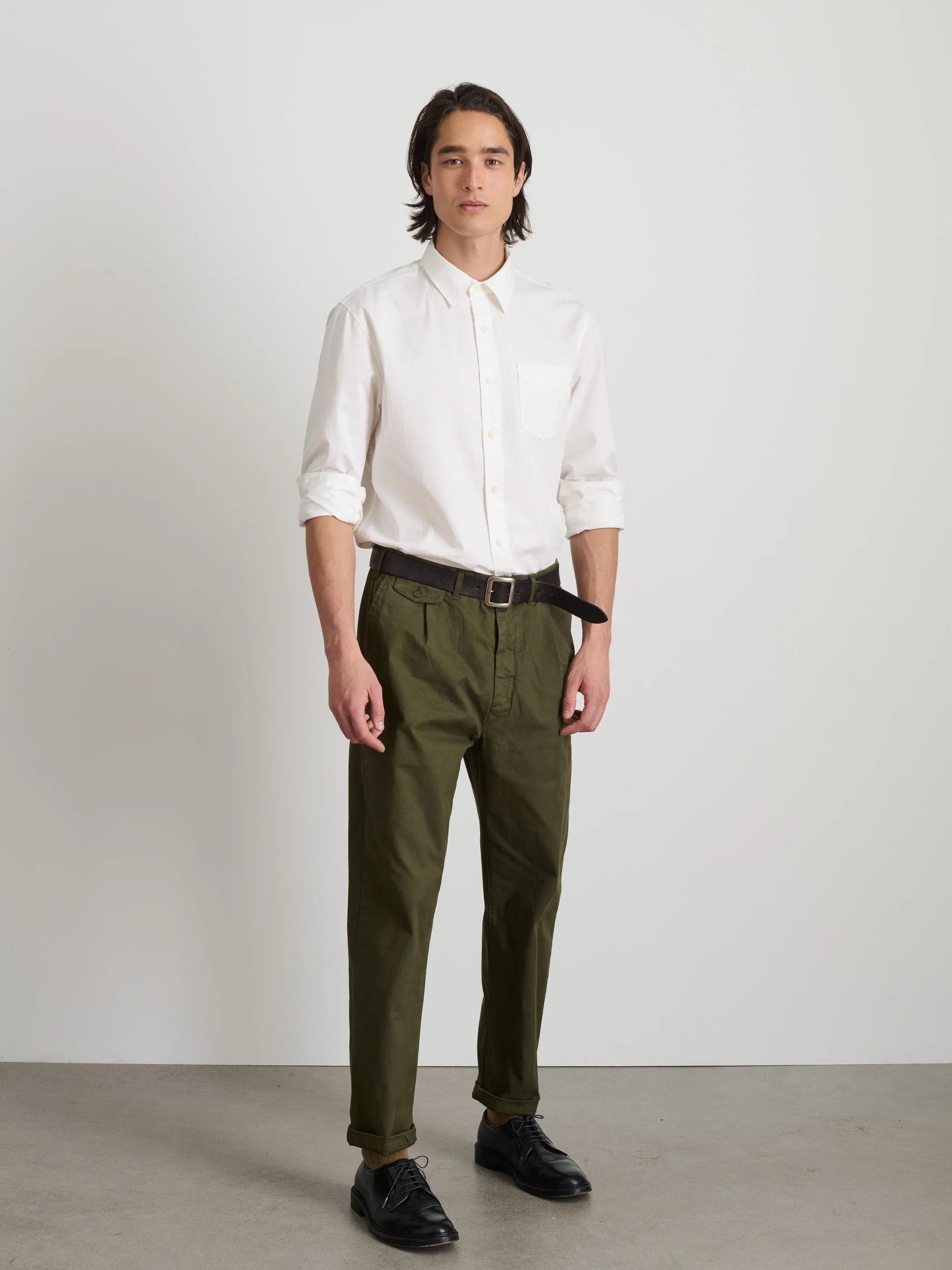 Long Inseam Standard Pleated Pant in Chino sold by Alex Mill product image thumbnail 2