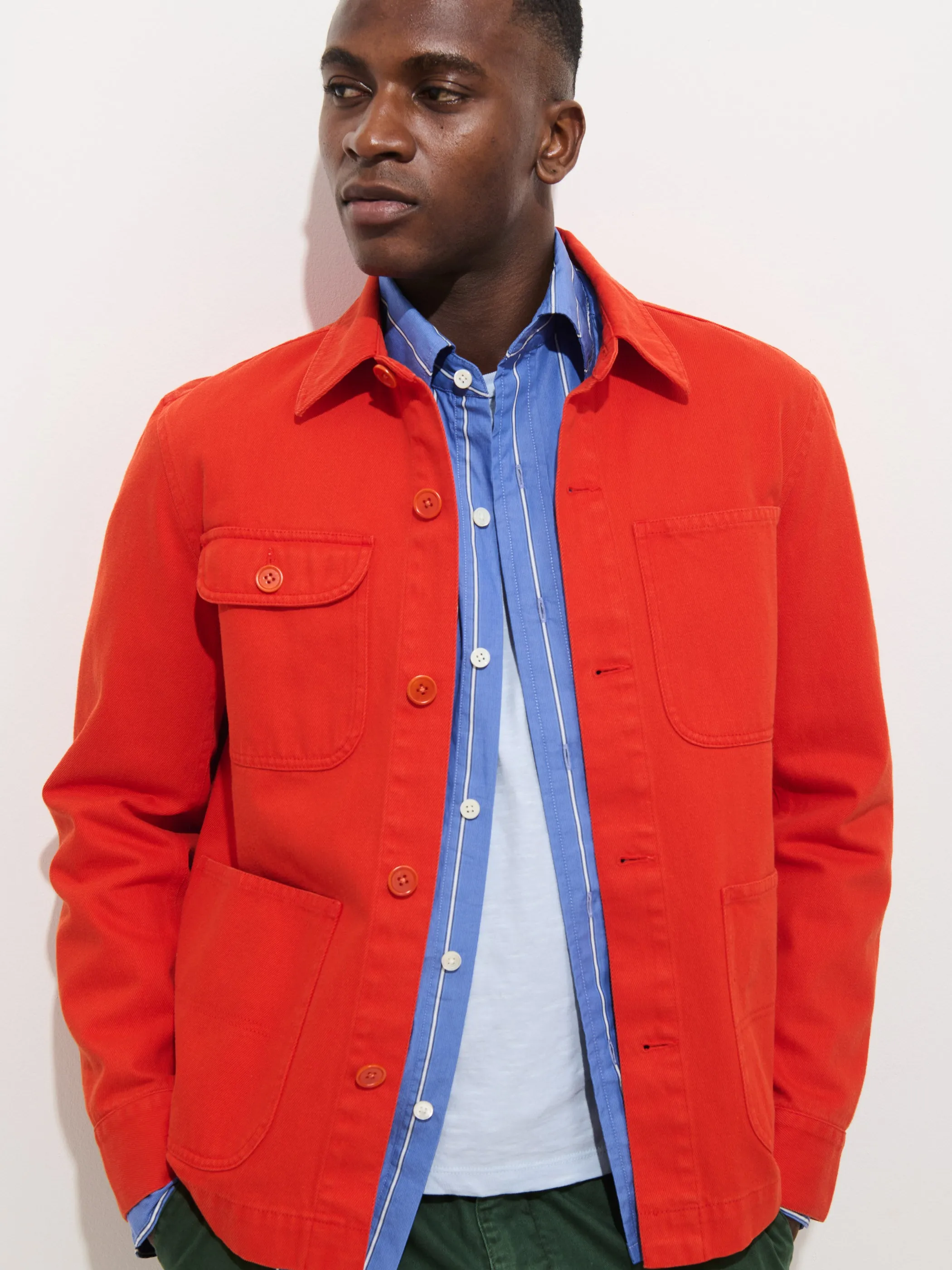 Garment Dyed Work Jacket In Recycled Denim sold by Alex Mill product image thumbnail 5