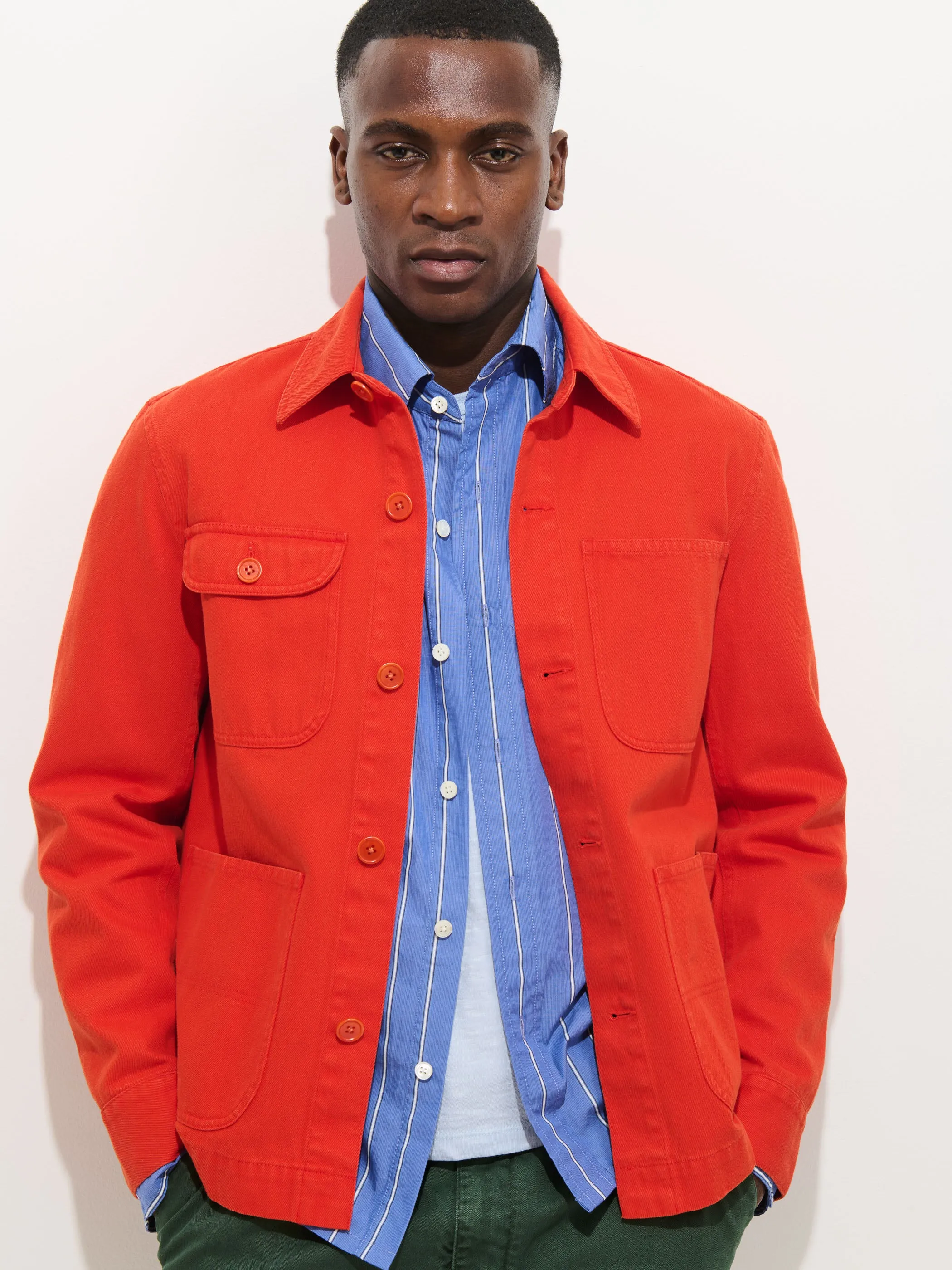 Garment Dyed Work Jacket In Recycled Denim sold by Alex Mill