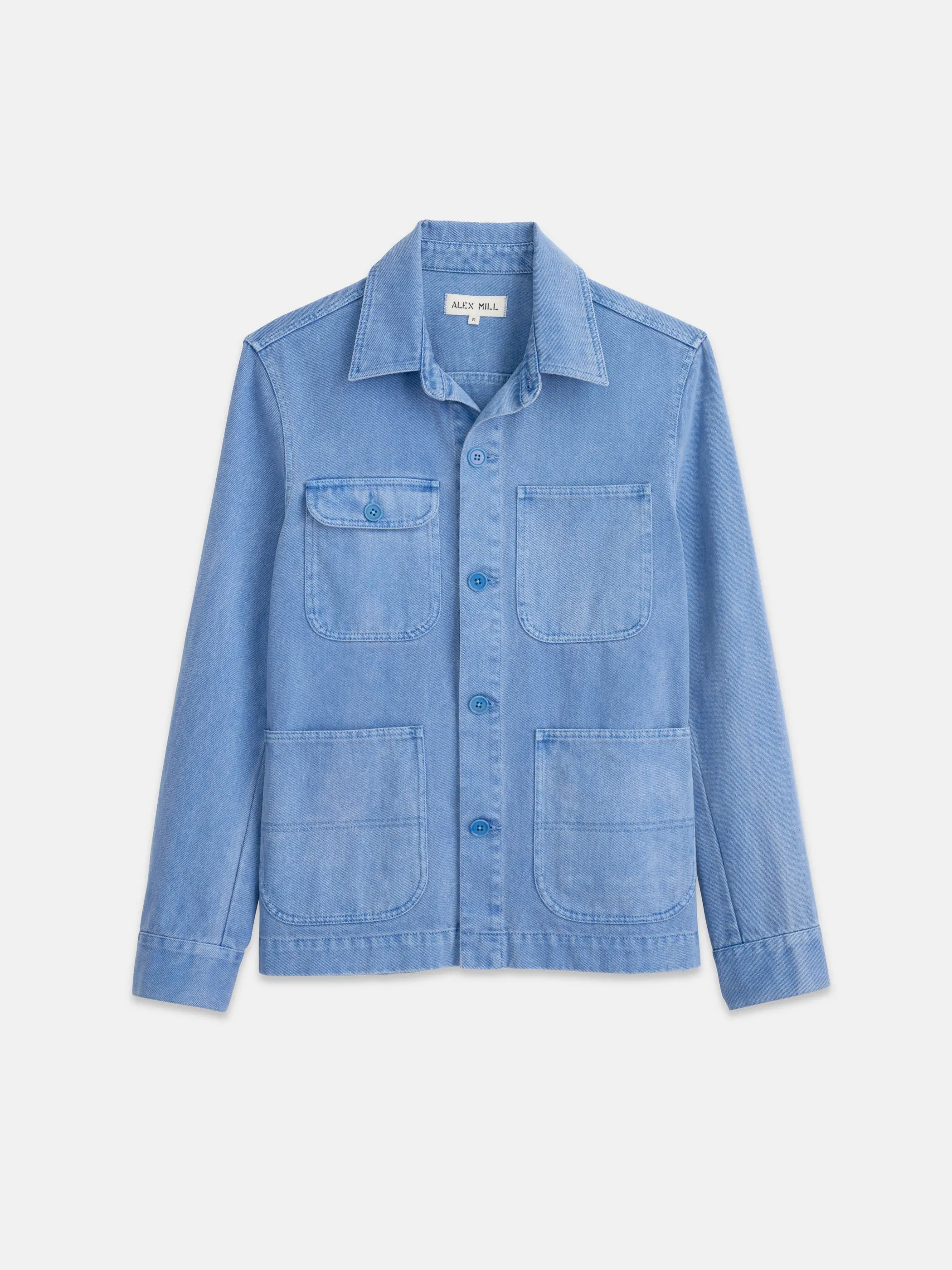 Garment Dyed Work Jacket in Recycled Denim sold by Alex Mill
