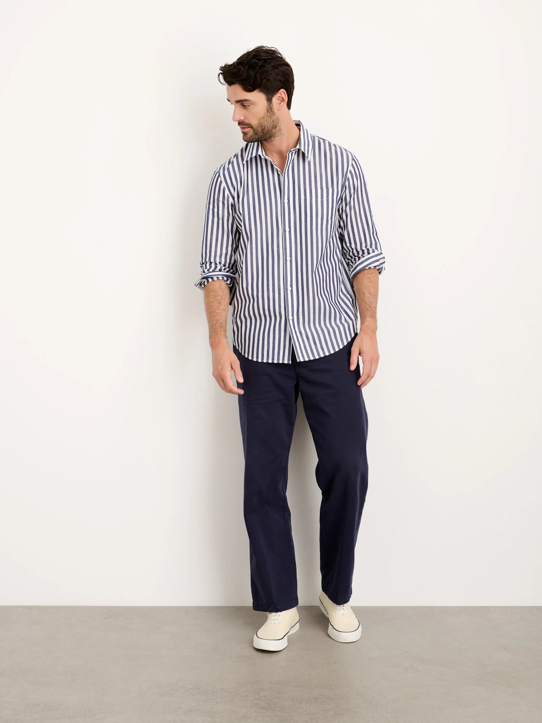 Mill Shirt in Wide Striped Cotton Poplin sold by Alex Mill product image thumbnail 3