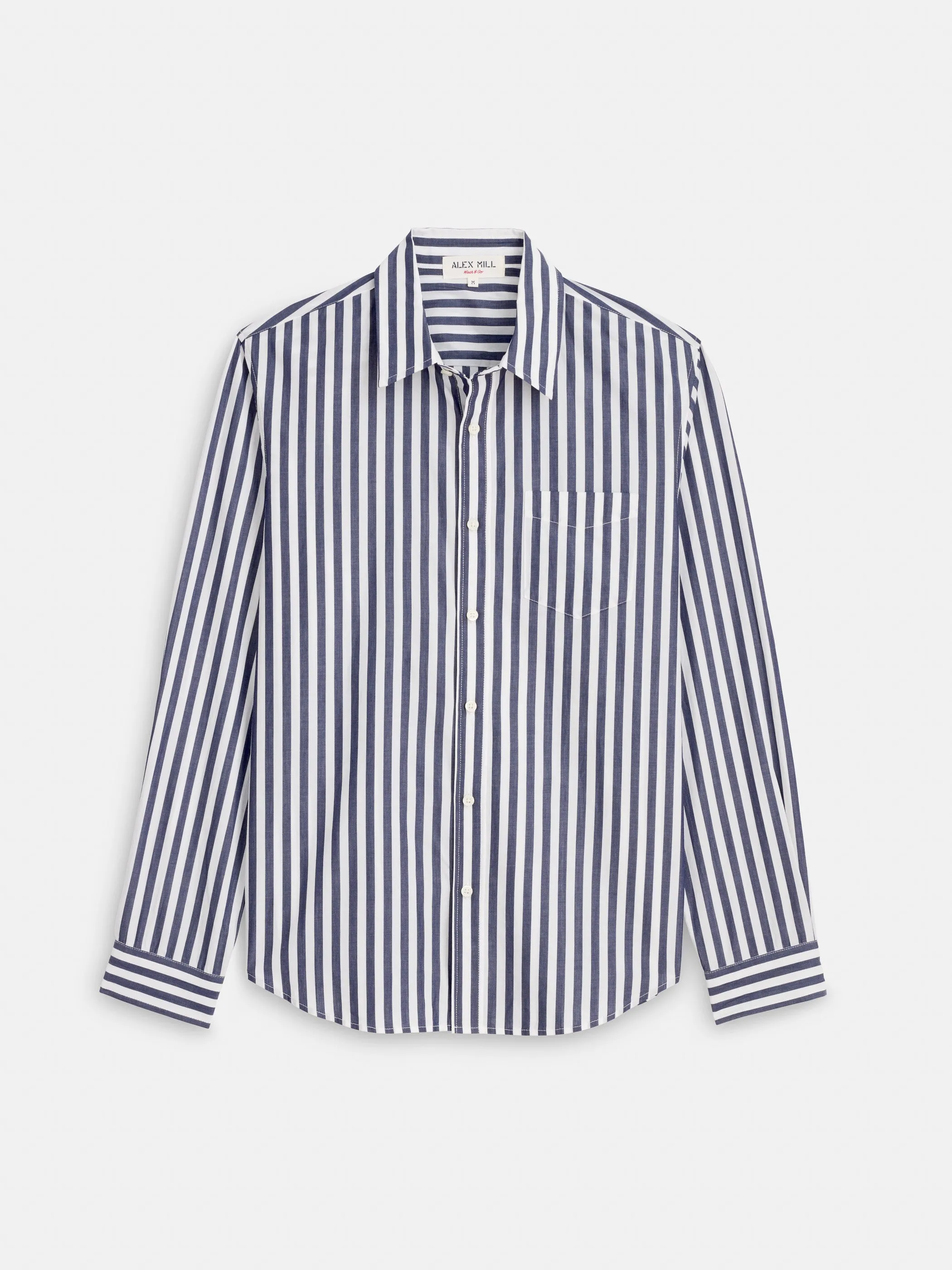Mill Shirt in Wide Striped Cotton Poplin sold by Alex Mill