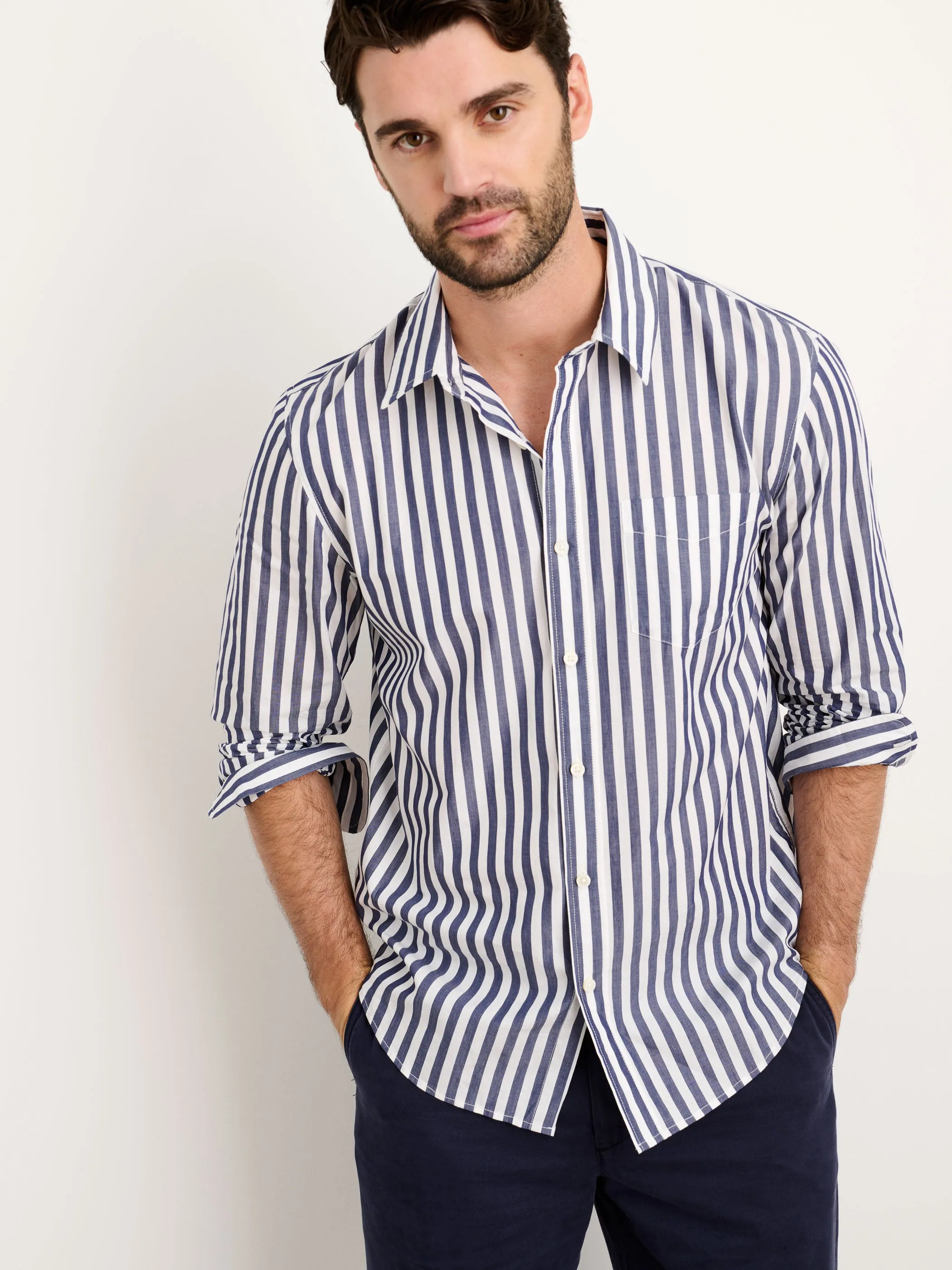 Mill Shirt in Wide Striped Cotton Poplin sold by Alex Mill product image thumbnail 2