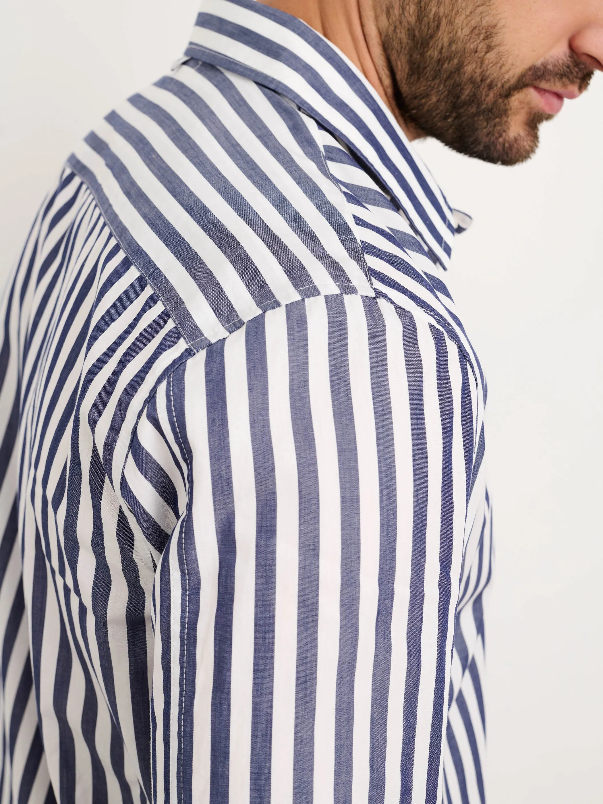 Mill Shirt in Wide Striped Cotton Poplin sold by Alex Mill product image thumbnail 5