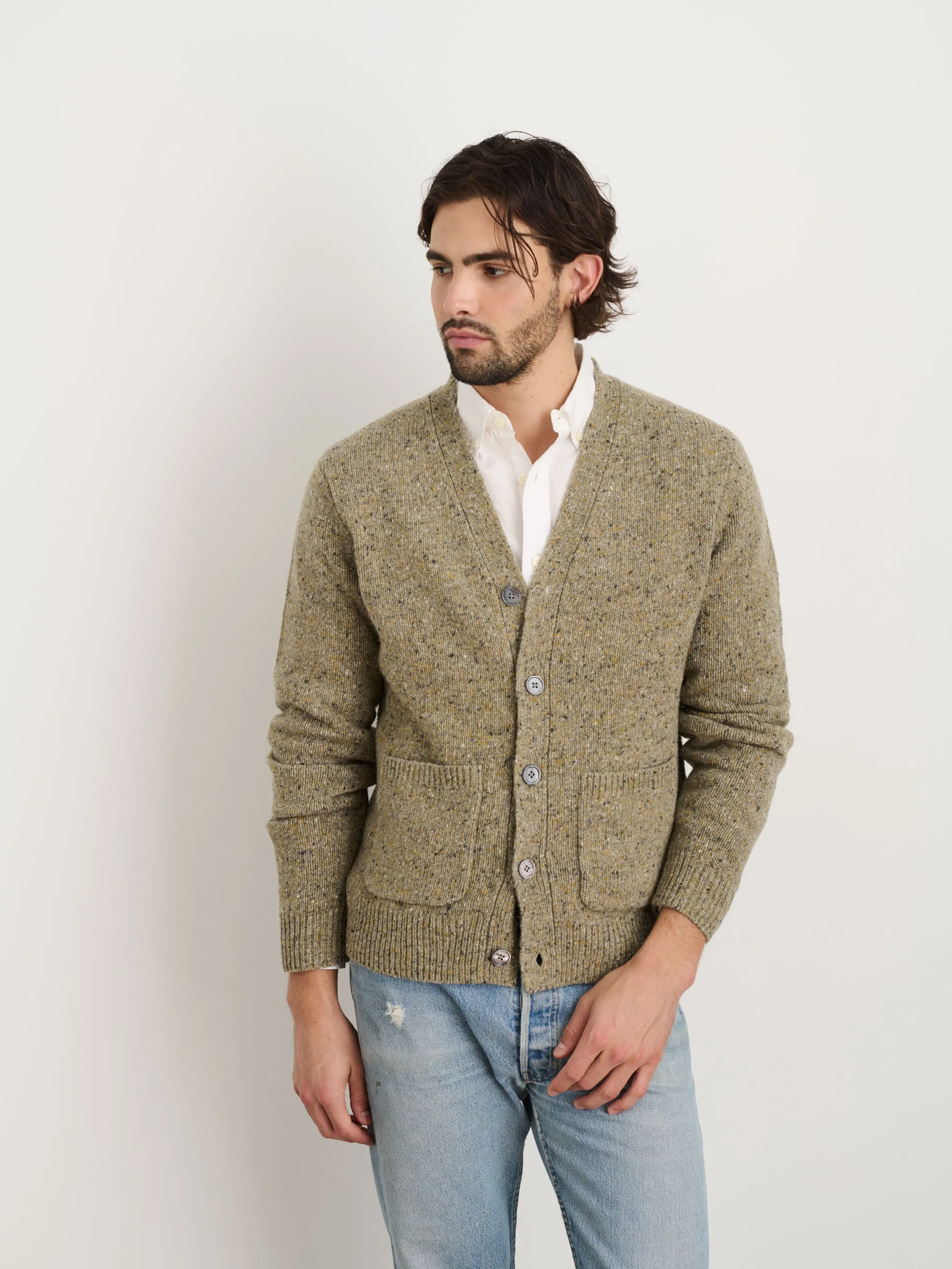 Hockney Cardigan in Donegal Wool sold by Alex Mill product image thumbnail 3