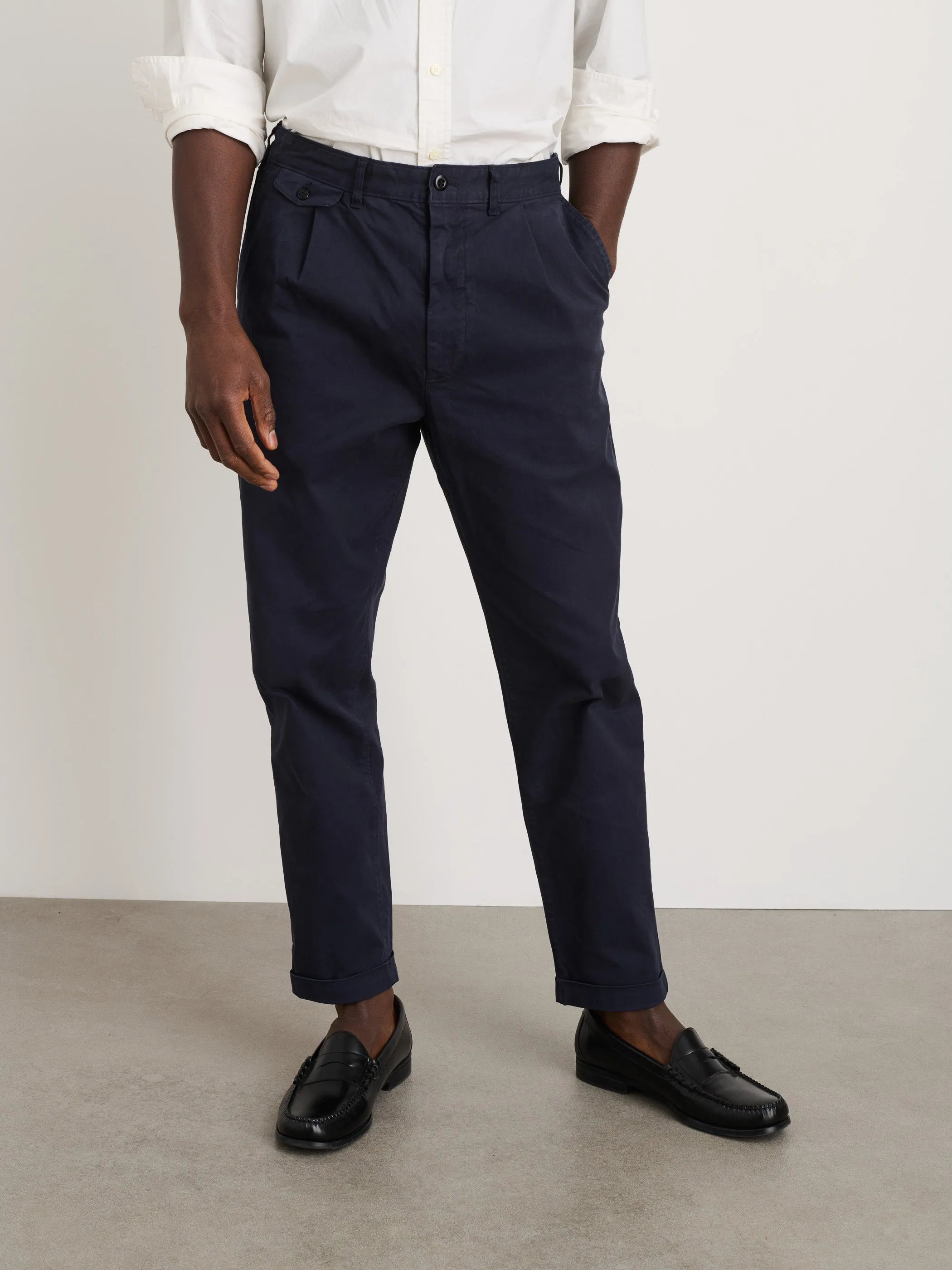Long Inseam Standard Pleated Pant in Chino sold by Alex Mill product image thumbnail 5