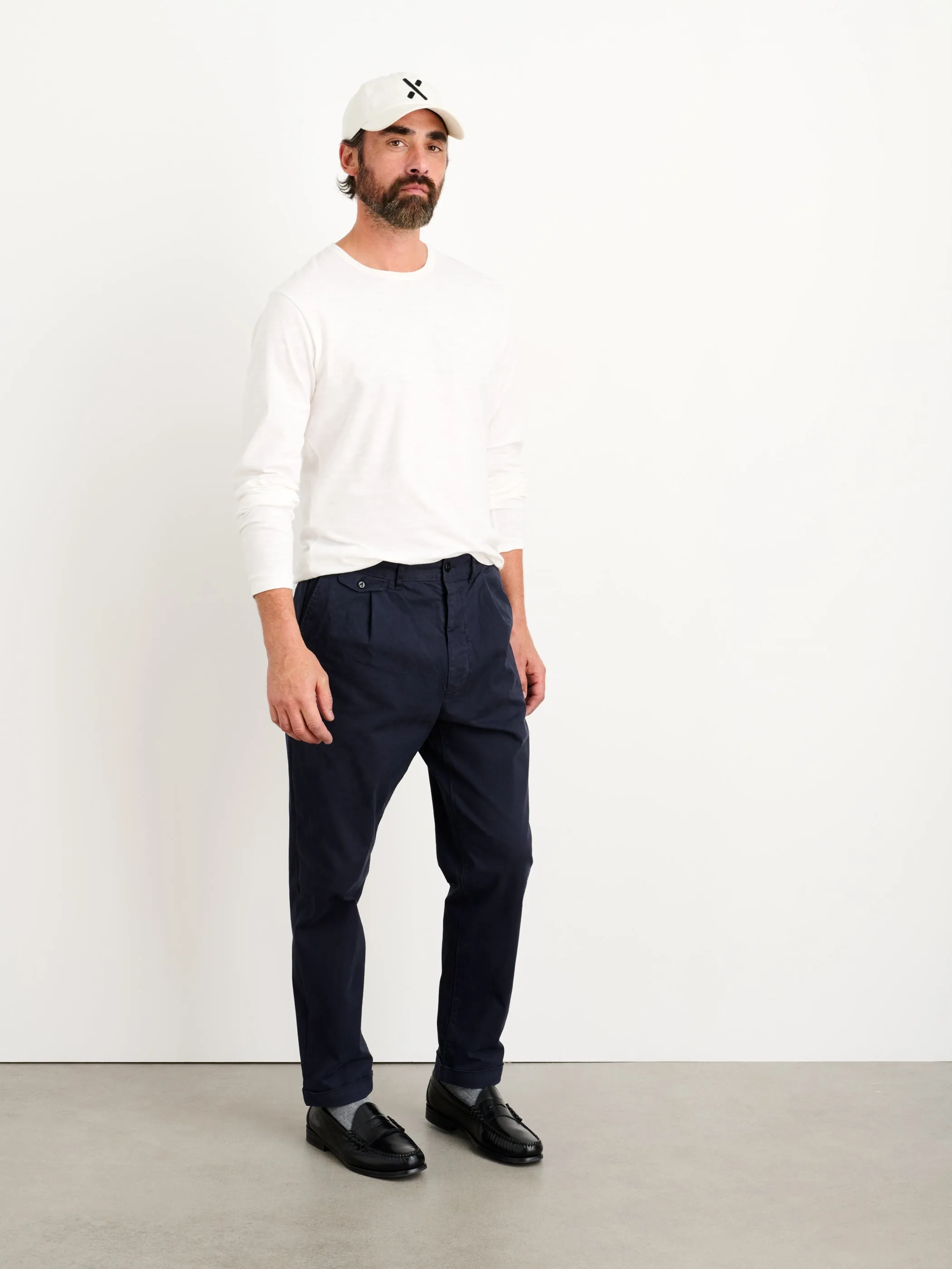 Long Inseam Standard Pleated Pant in Chino sold by Alex Mill product image thumbnail 4