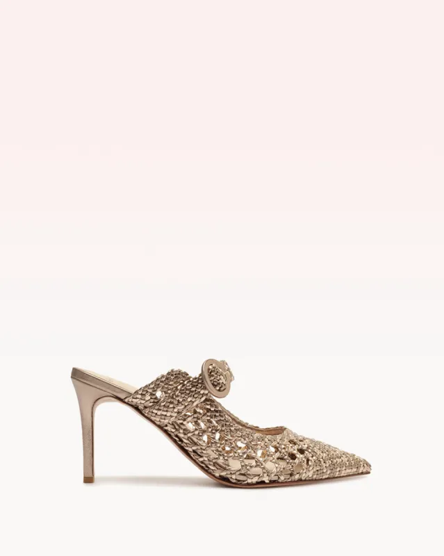 Dallas 85 Mule Metallic Golden sold by Alexandre Birman