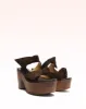 Asymmetric Clarita Brown Clog sold by Alexandre Birman