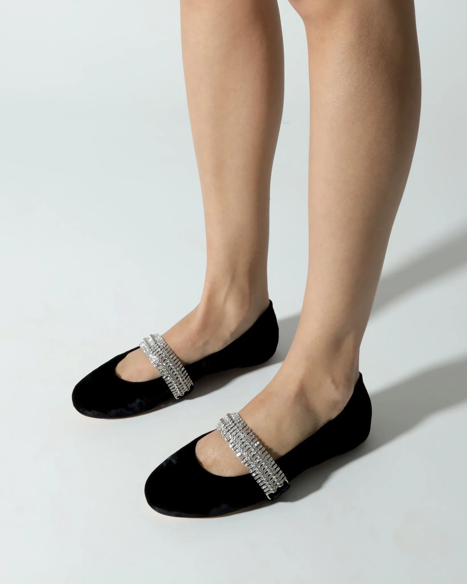 Camila Ballerina Velvet Flat Black sold by Alexandre Birman product image thumbnail 2