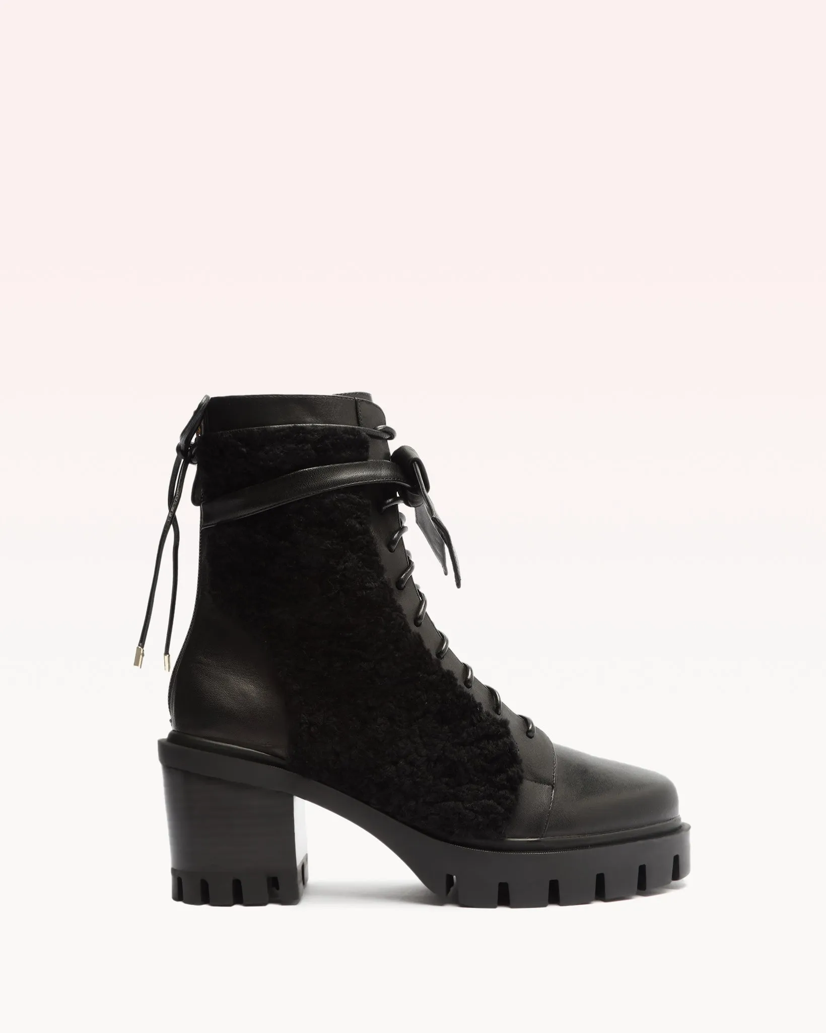 Shearling Clarita Combat Bootie 65 Black sold by Alexandre Birman