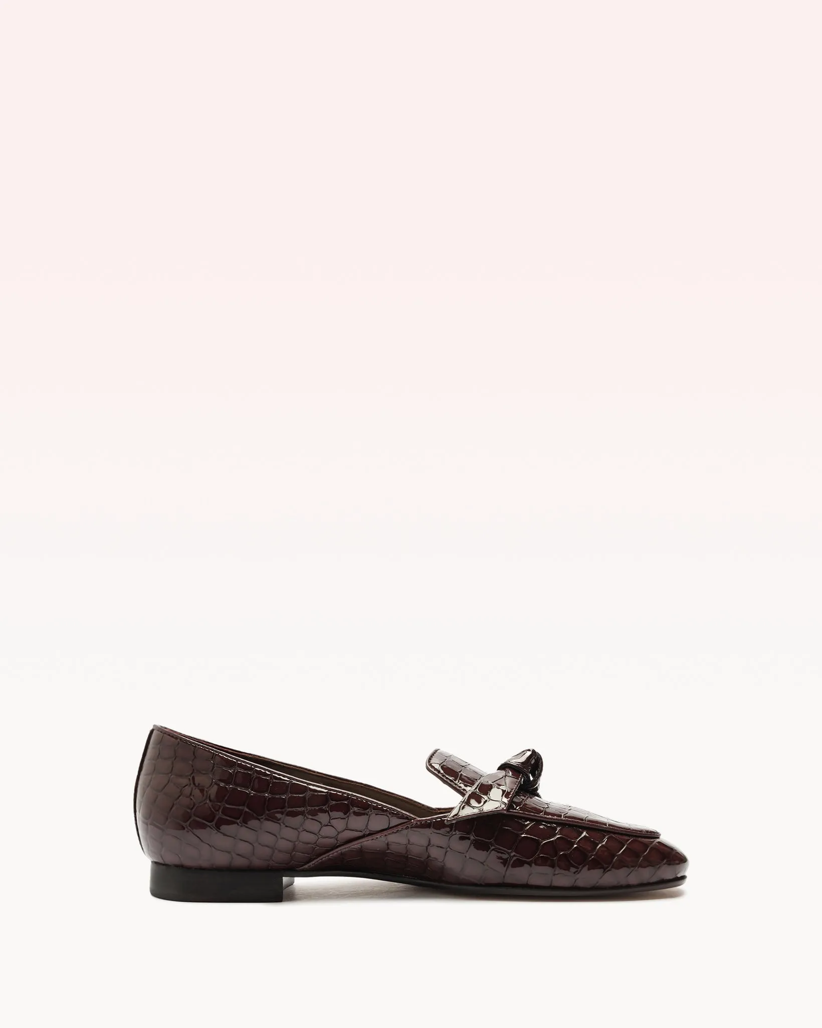 Clarita Belgian Crocco Loafer Cherry Lacquer sold by Alexandre Birman