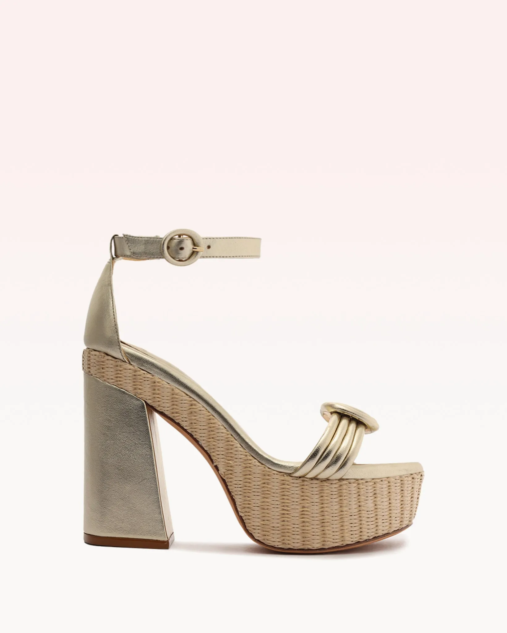 Vicky Ankle Wrap 120 Gold sold by Alexandre Birman