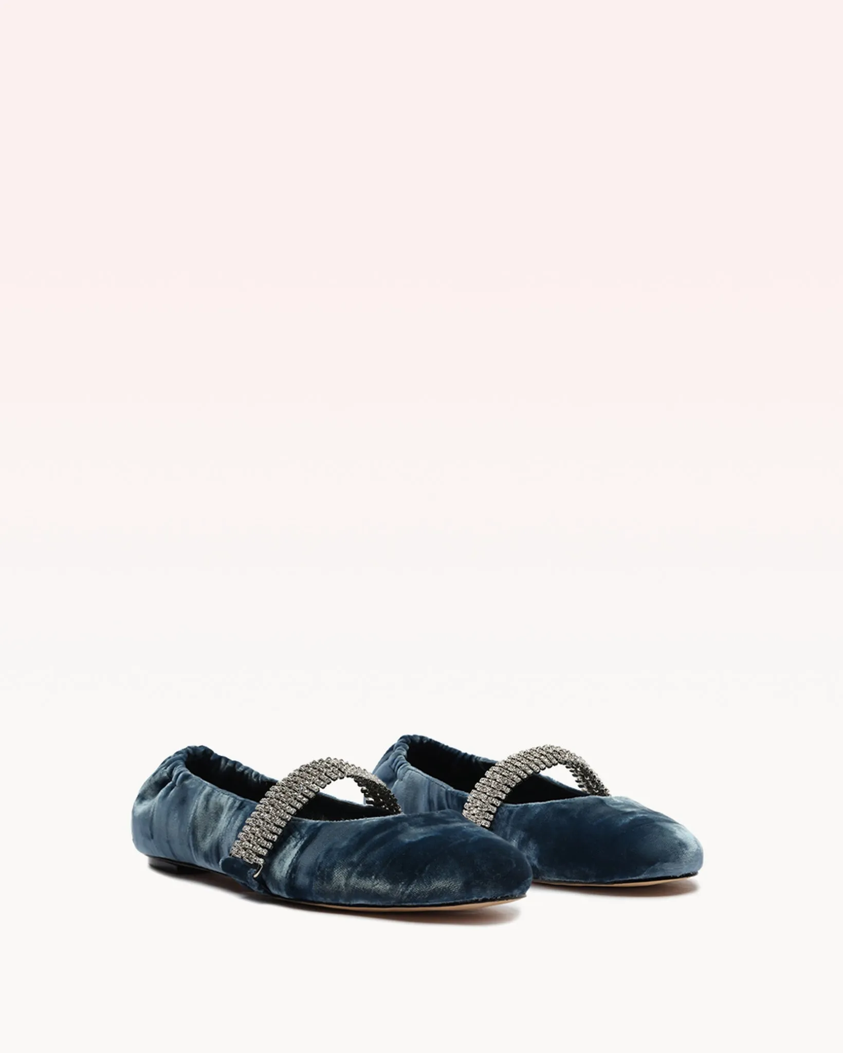 Camila Ballerina Velvet Flat Blue sold by Alexandre Birman product image thumbnail 2