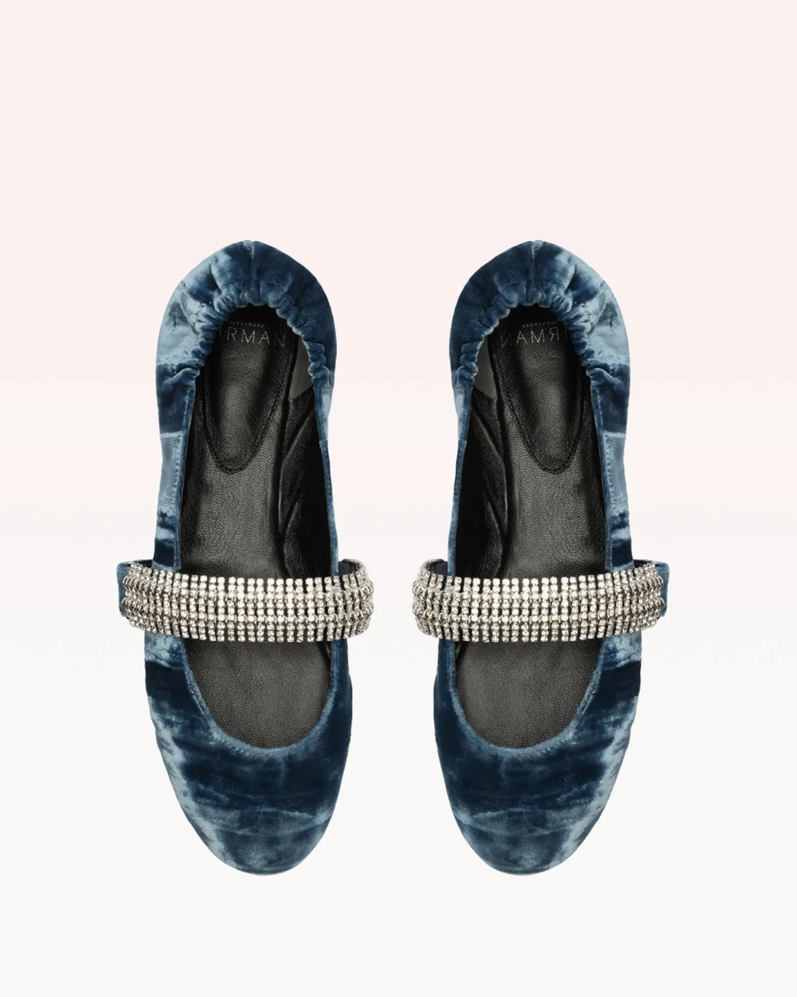 Camila Ballerina Velvet Flat Blue sold by Alexandre Birman product image thumbnail 4