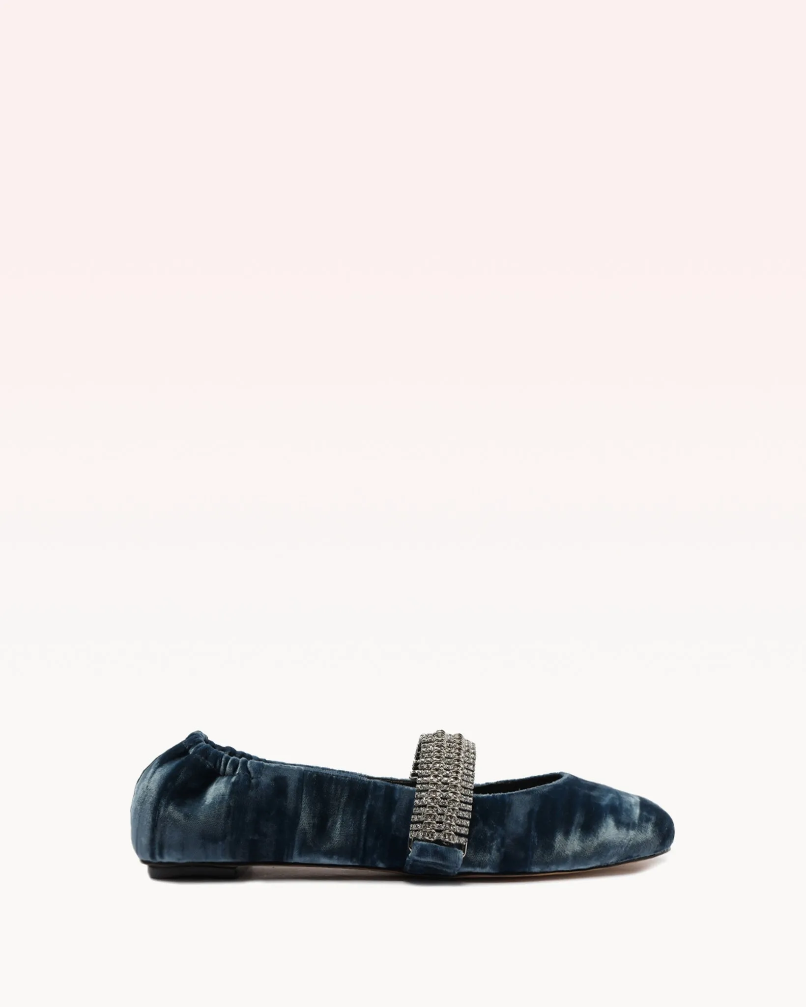 Camila Ballerina Velvet Flat Blue sold by Alexandre Birman