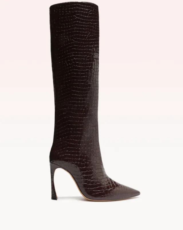Kyra 100 Crocco Boot Bloodstone sold by Alexandre Birman