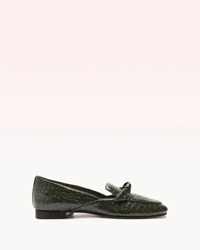 Clarita Belgian Crocco Loafer Sage Leaf sold by Alexandre Birman