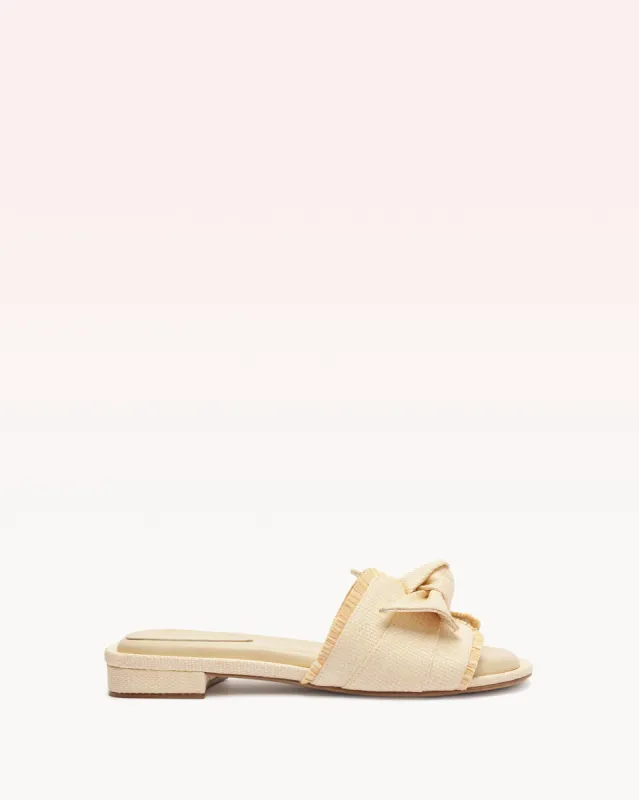 Maxi Clarita Raffia Flat Pearl sold by Alexandre Birman