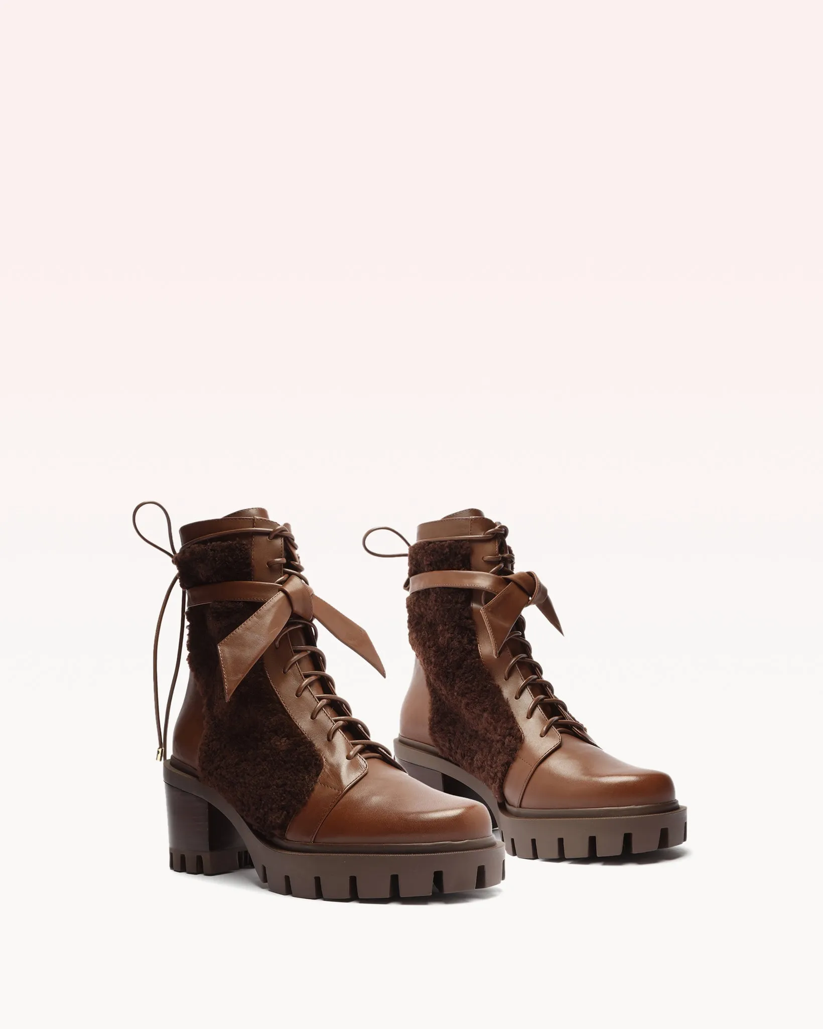 Shearling Clarita Combat Bootie 65 Mousse sold by Alexandre Birman product image thumbnail 2