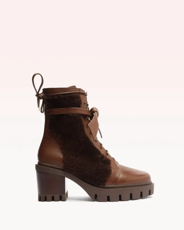 Shearling Clarita Combat Bootie 65 Mousse sold by Alexandre Birman