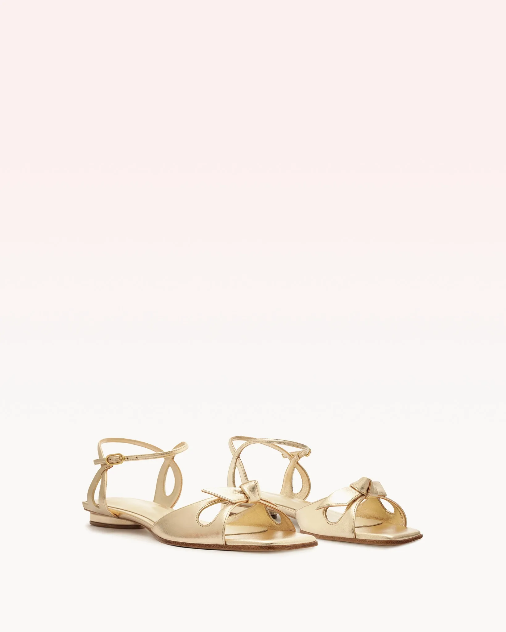 Clarita Eyelet Flat Metallic Golden sold by Alexandre Birman product image thumbnail 2