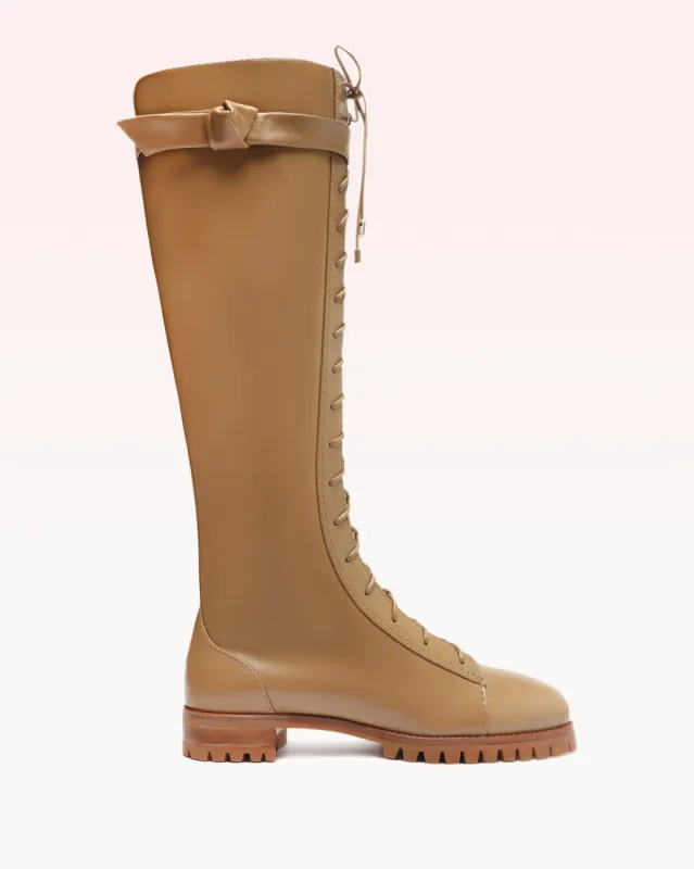Evelyn Waterproof Combat Boot Latte sold by Alexandre Birman