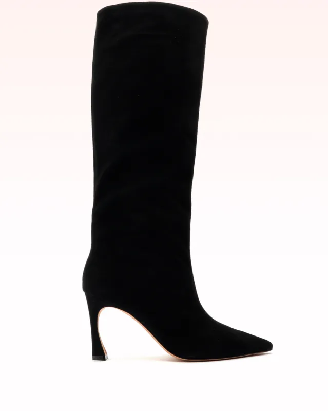 Kyra Suede Boot 85 Black made by Alexandre Birman