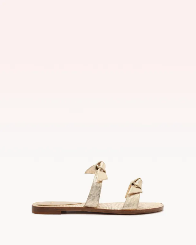 Clarita Flat Slide Golden sold by Alexandre Birman