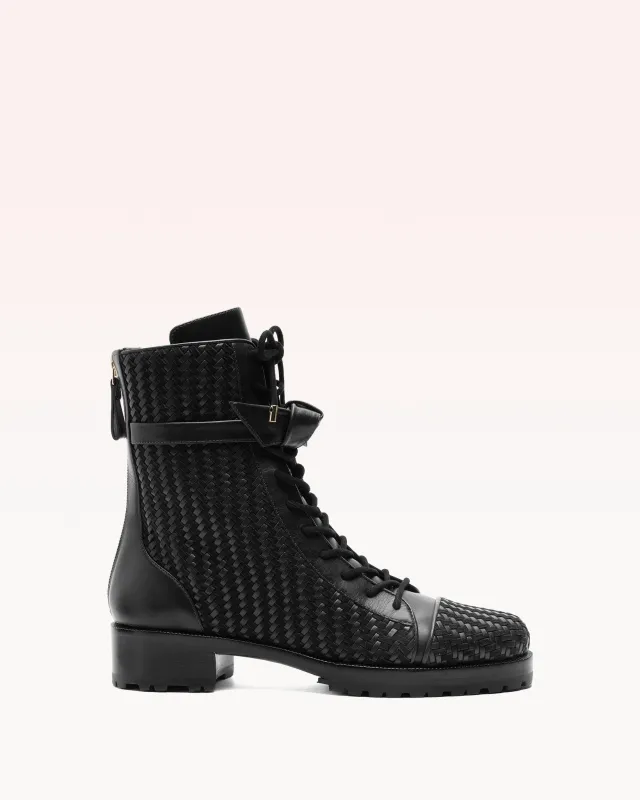 Tresse Combat Bootie Black sold by Alexandre Birman