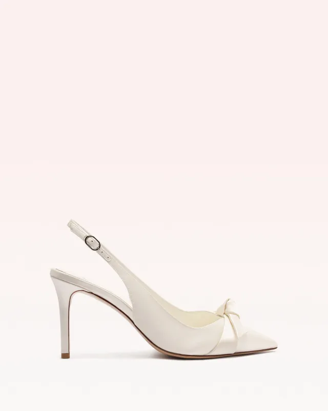Clarita Classic Slingback 85 Seta Bianco sold by Alexandre Birman
