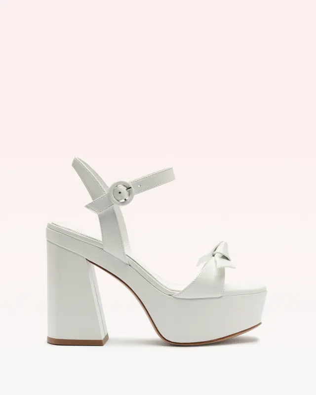 Clarita Flare Platform Bridal Pearl sold by Alexandre Birman