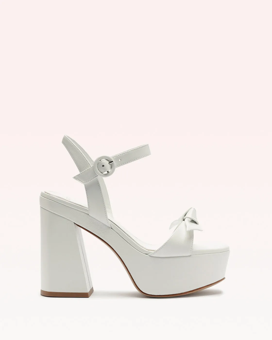 Clarita Flare Platform Bridal Pearl sold by Alexandre Birman