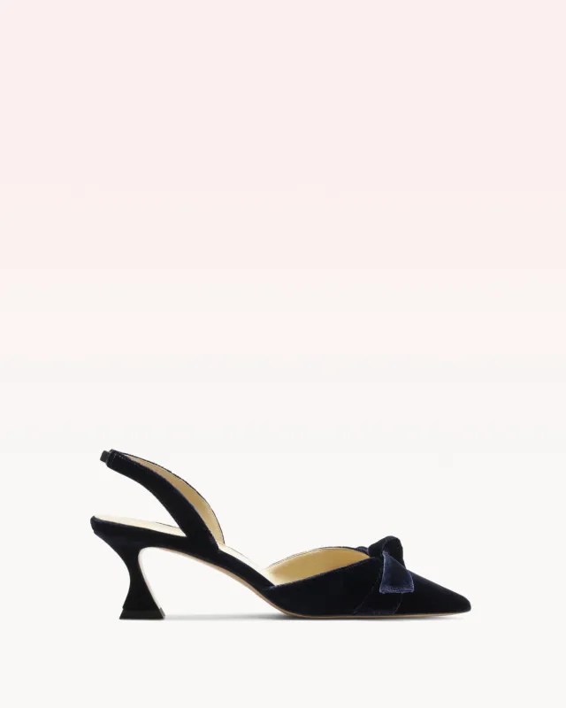 Clarita Bell Slingback 60 Blu Notte sold by Alexandre Birman