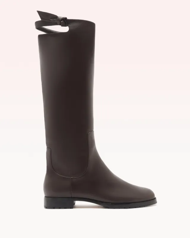 Asymmetric Clarita Saddlery Boot Dark Brown made by Alexandre Birman